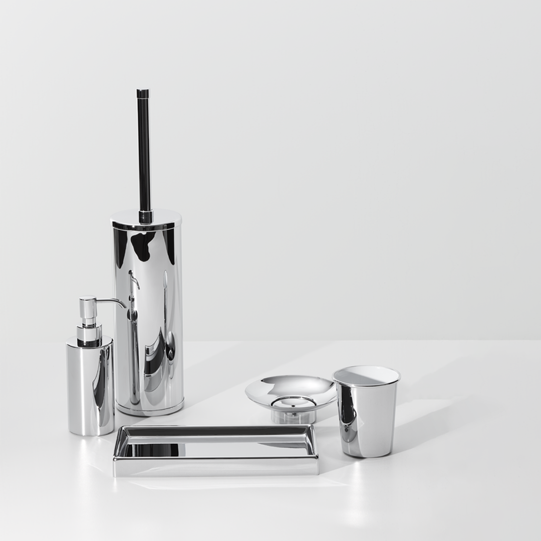 Zeitloser Seifenspender Chrom, hochwertiger Pumpseifenspender aus Messing von Decor Walther für Waschbecken und Badezimmer – Artikelnummer: 0853100