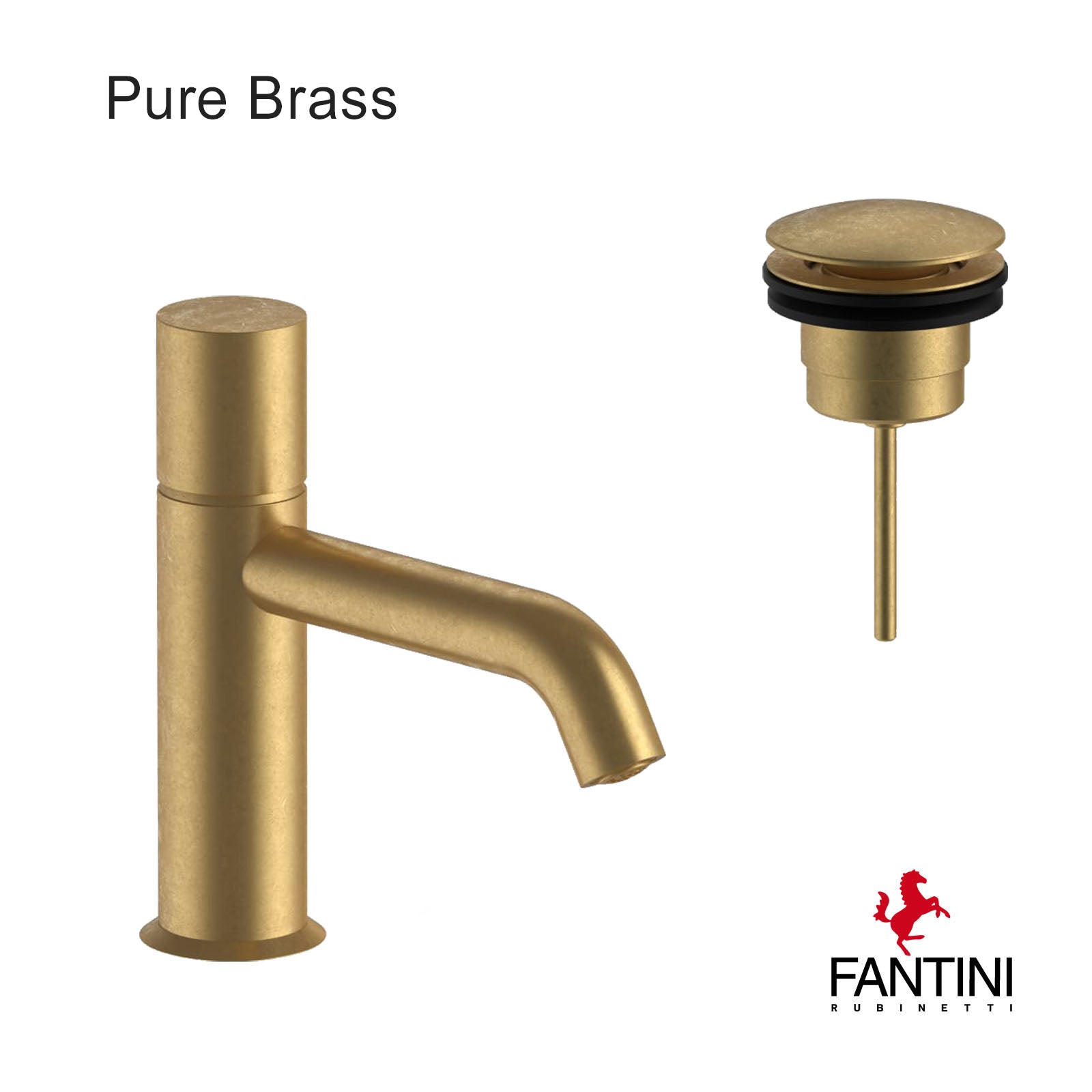 Waschtischmischer Fantini Nostromo 50 Q7 E904F Pure Brass PVD