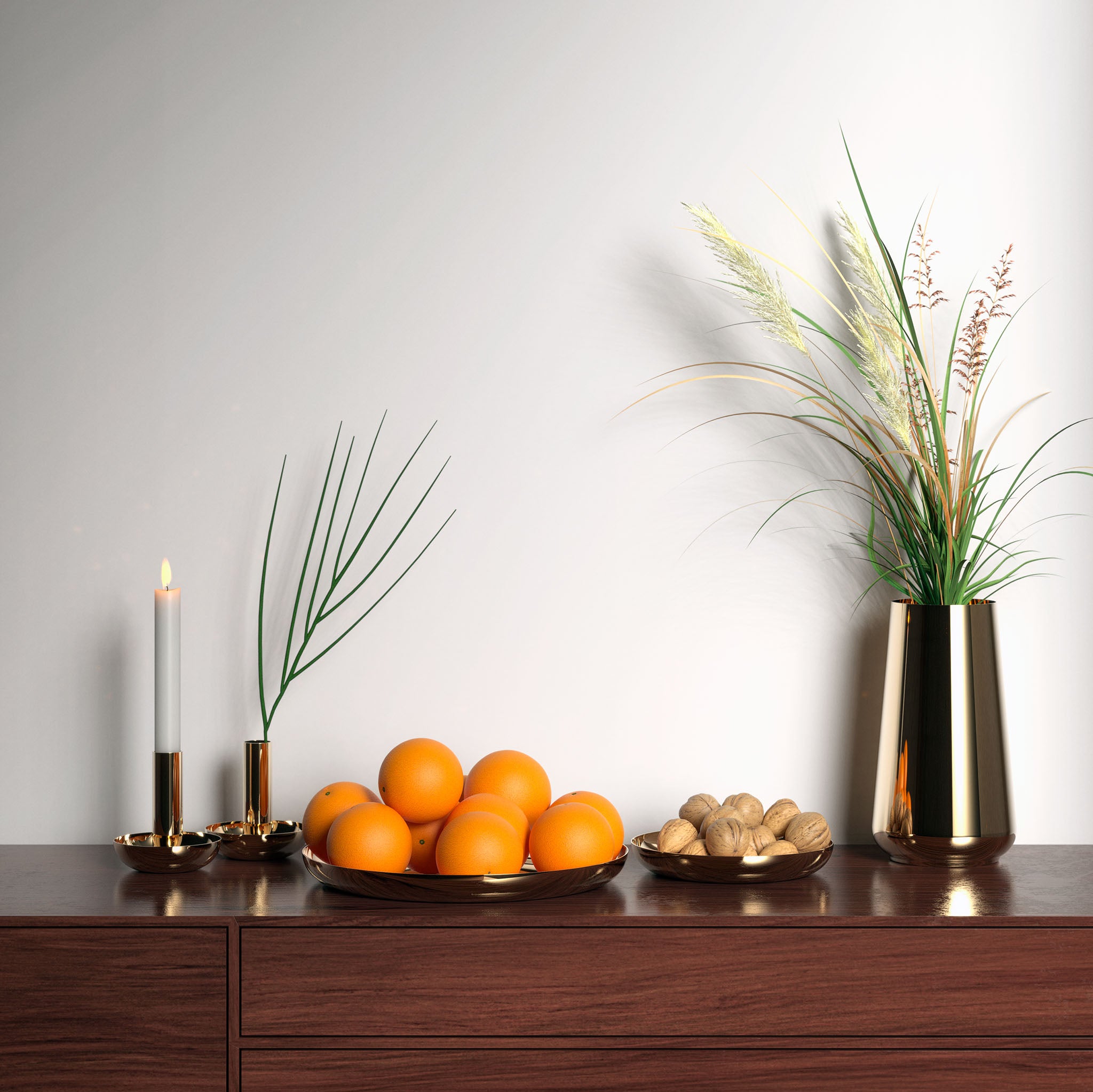 Luxuriöser Kerzenhalter in poliertem Gold – edles Designobjekt für festliche Anlässe und elegante Einrichtungen.
