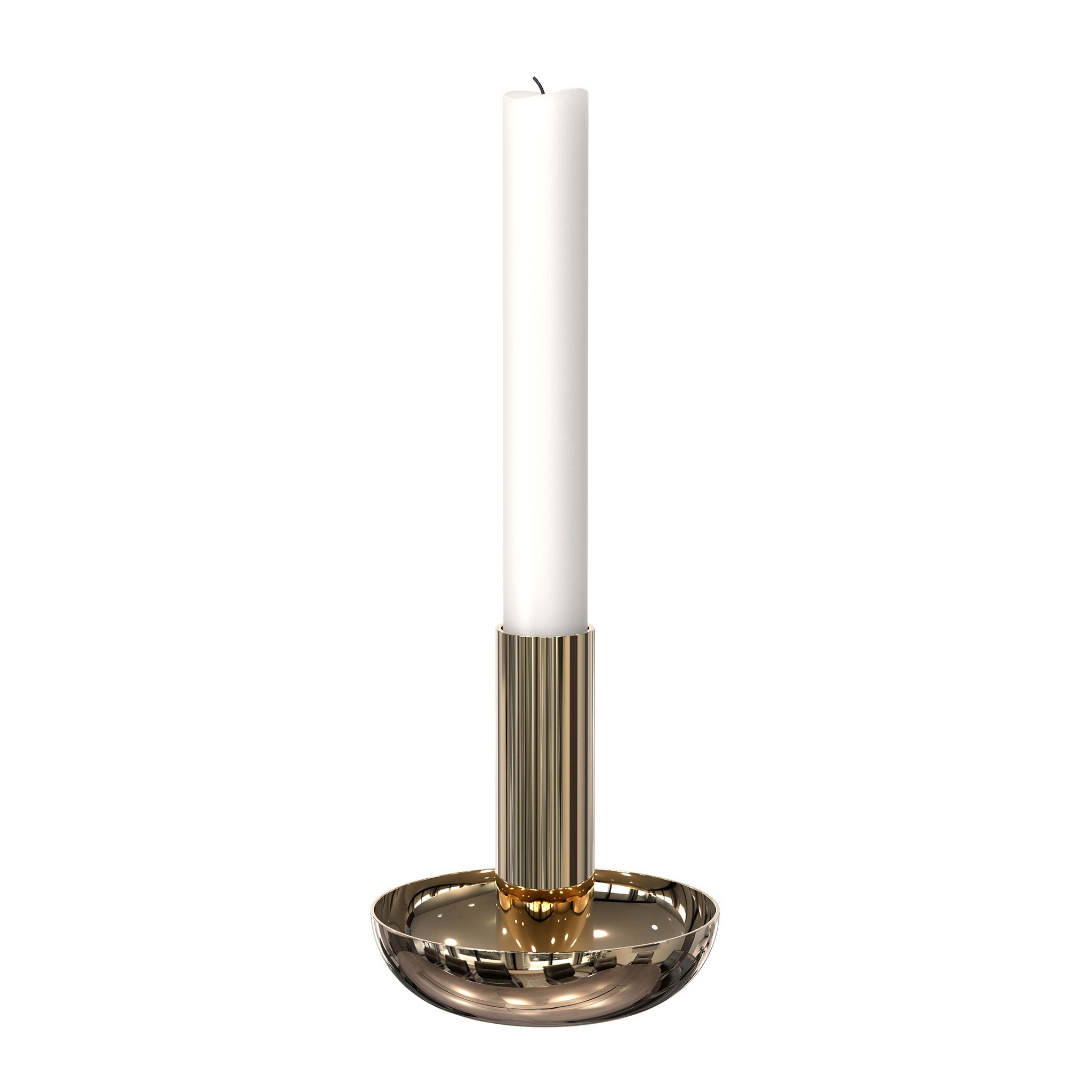Luxuriöser Kerzenhalter in poliertem Gold – edles Designobjekt für festliche Anlässe und elegante Einrichtungen.