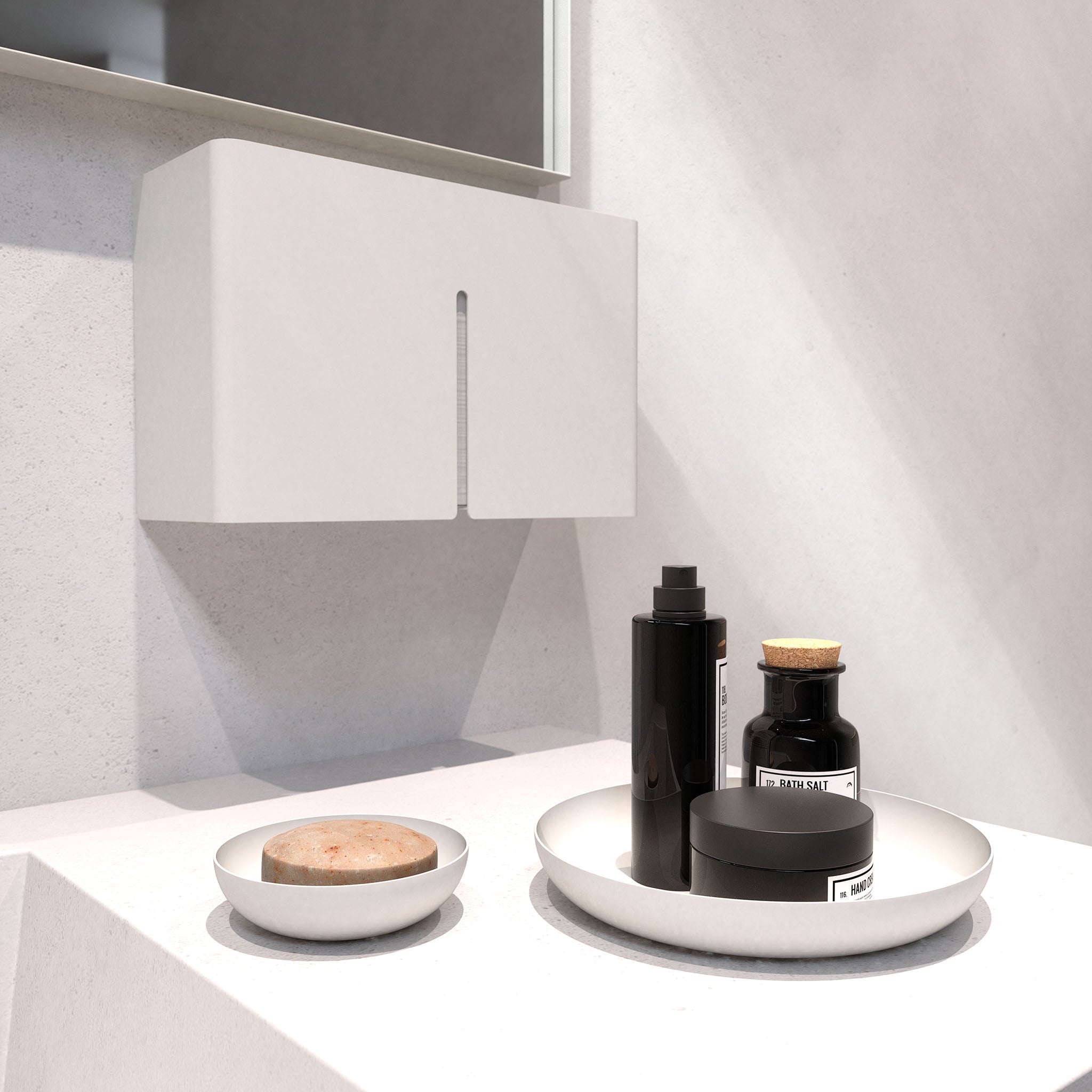 Schlichte Schale in Weiß matt – stilvolles Wohnaccessoire für Badezimmer oder Schlafzimmer.