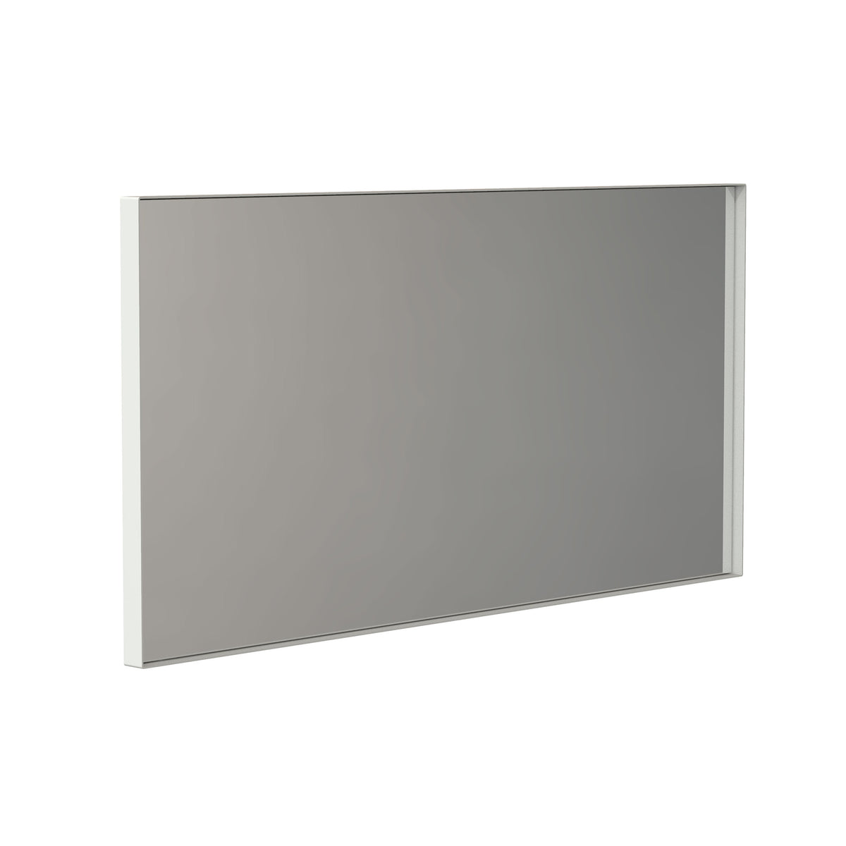 Frost Denmark UNU Wandspiegel 100 x 50 cm in Weiß matt mit reduziertem Aluminiumrahmen für Badezimmer, Flur oder Ankleide