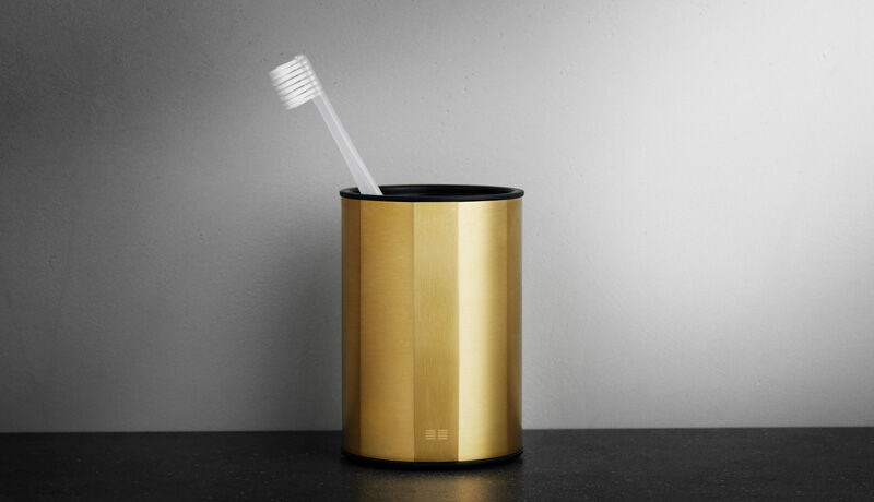 Unidrain Reframe toothbrush cup - brushed gold