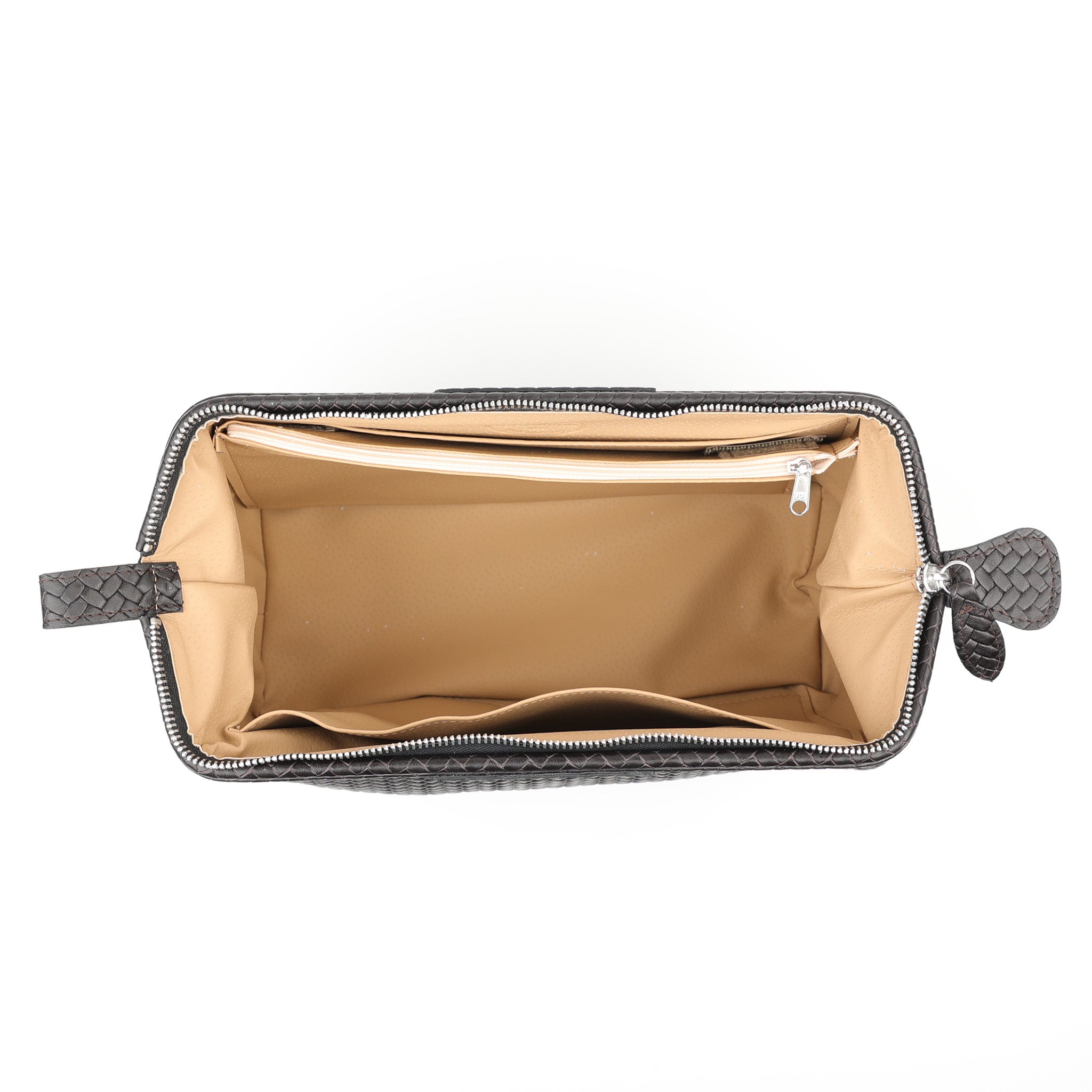 Trousse de toilette Souricière Haute (L) - tressé brun foncé