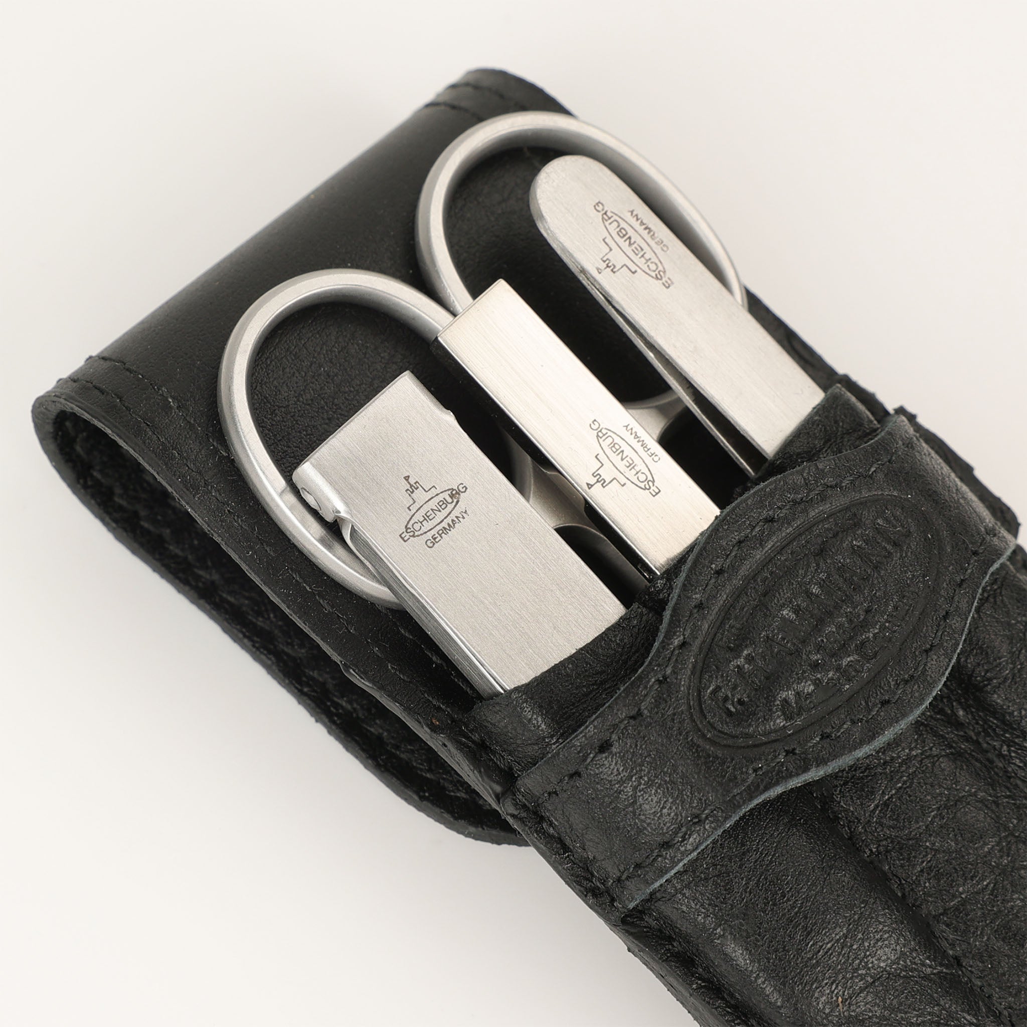Coffret manucure en cuir avec Flap - 4 pièces INOX