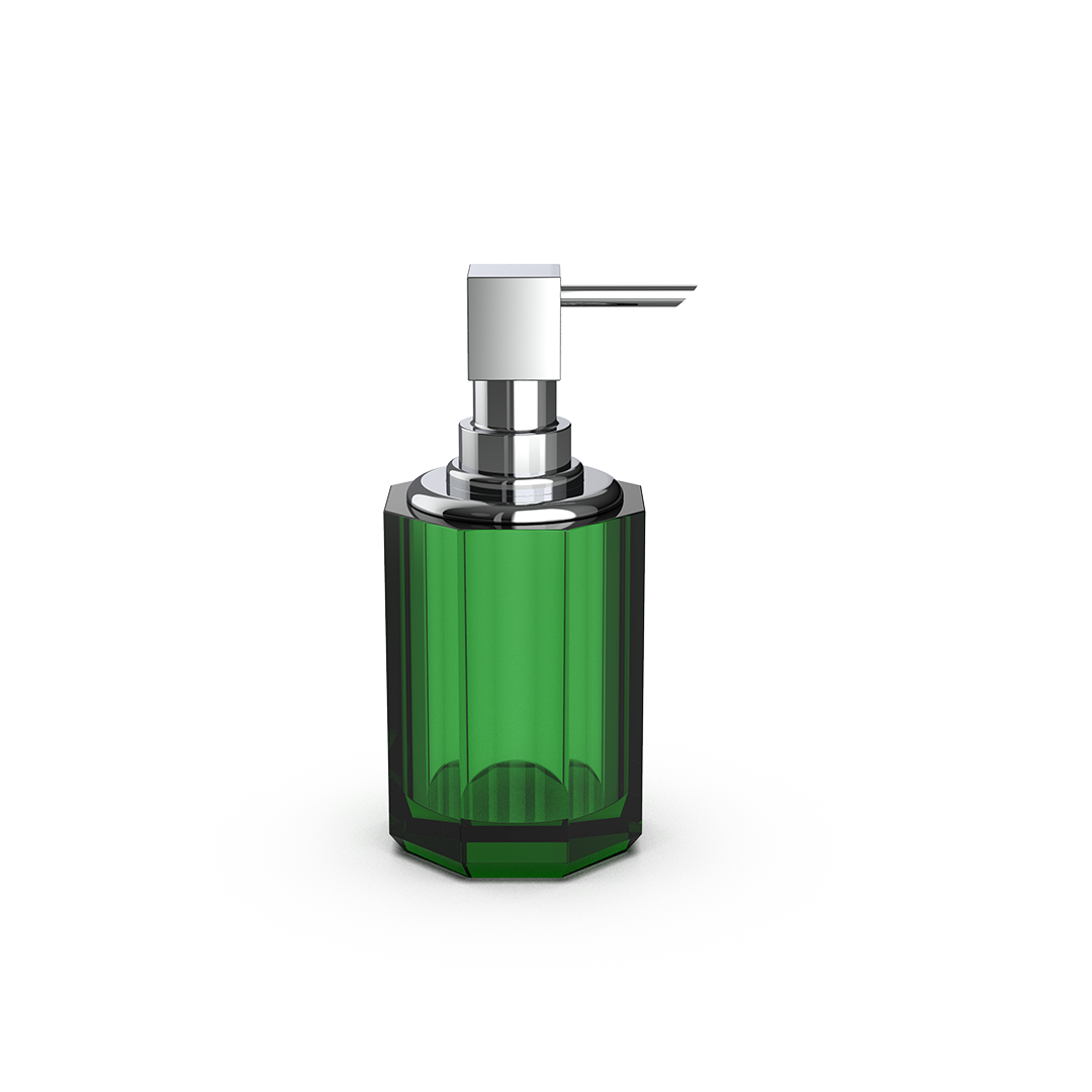 Grüner Seifenbehälter aus massivem Kristallglas – elegantes Accessoire fürs Gäste-WC