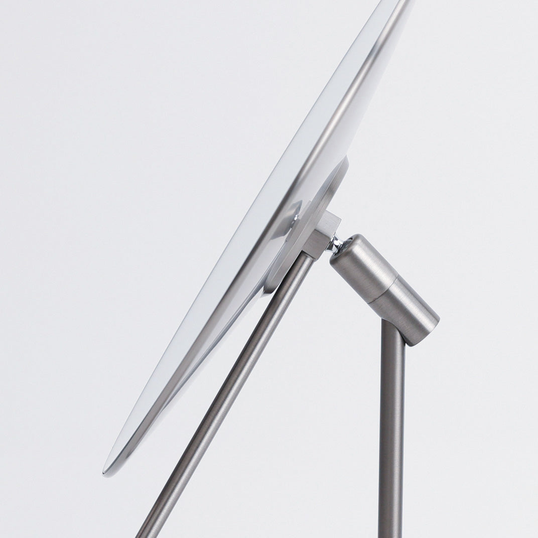 Exklusiver Rasierspiegel in Gun Grey matt mit 5-facher Vergrößerung – luxuriöses Badaccessoire mit PVD-Oberfläche.