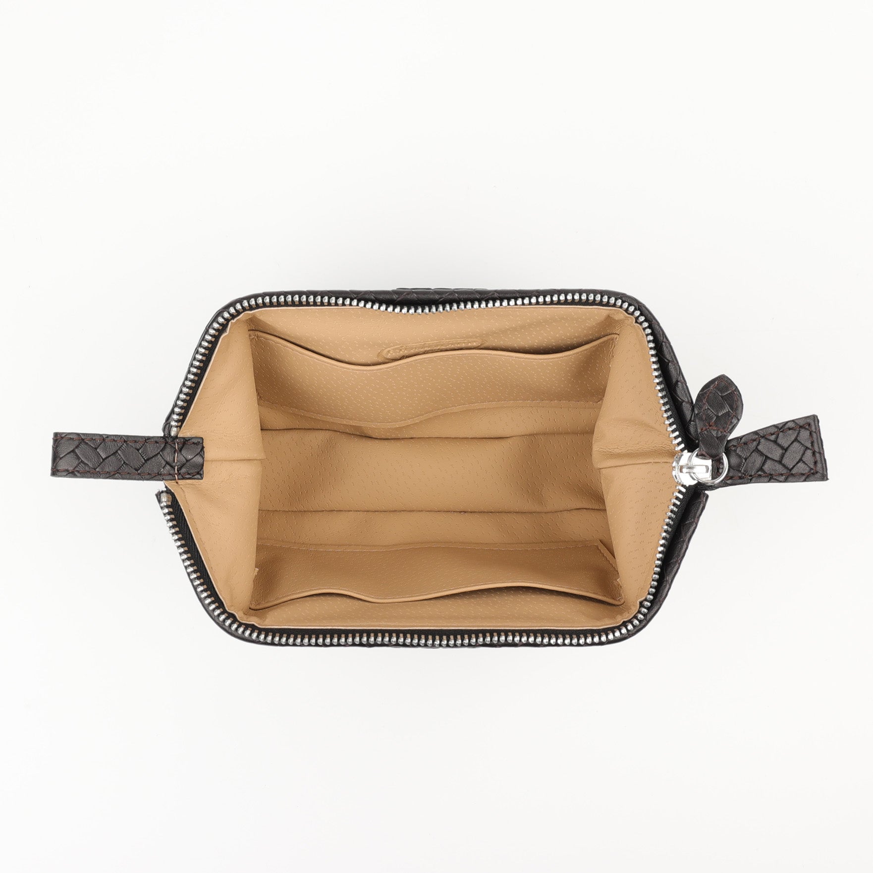 Trousse de maquillage Souricière (S) - tressé brun foncé