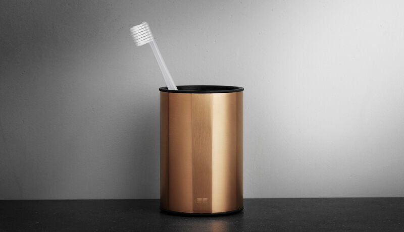 Unidrain Reframe toothbrush cup - brushed copper
