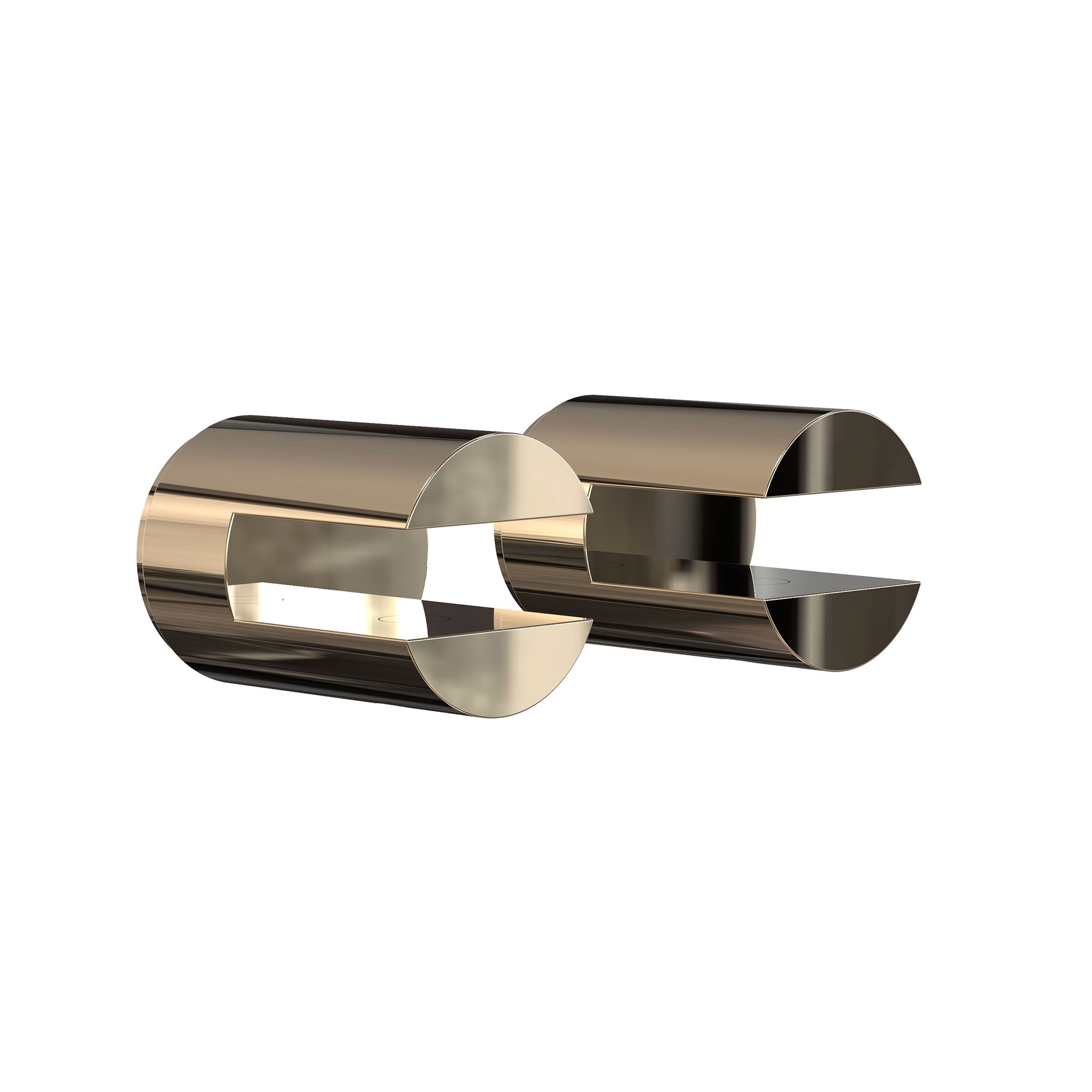 Luxuriöser Regalwinkel aus Edelstahl in poliertem Gold – für Glasplatten bis 10 mm, Nova2-Kollektion von Frost Denmark