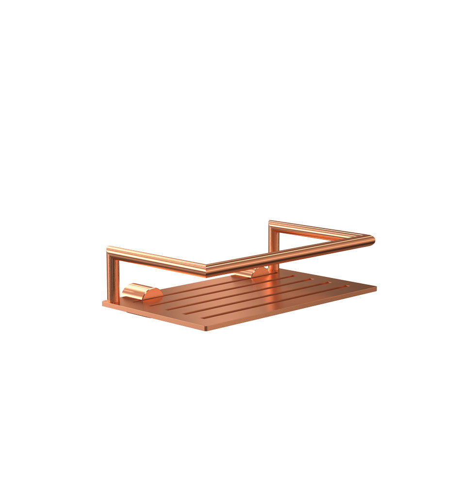 Shower shelf 20cm - brushed copper