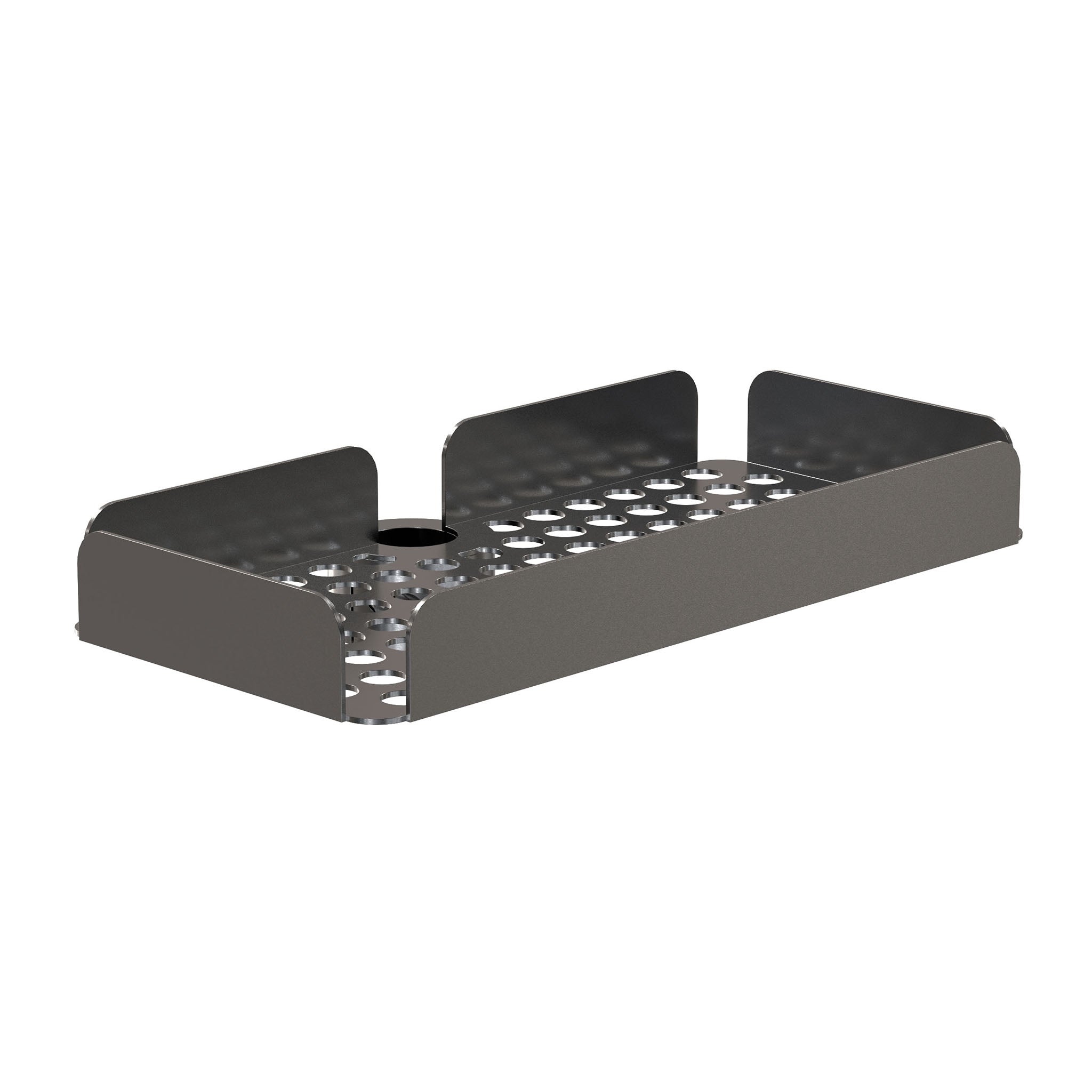 Eleganter Duschkorb 1947-1 von Frost Denmark in Schwarz gebürstet – für Duschstangen mit 2,5 cm Durchmesser.