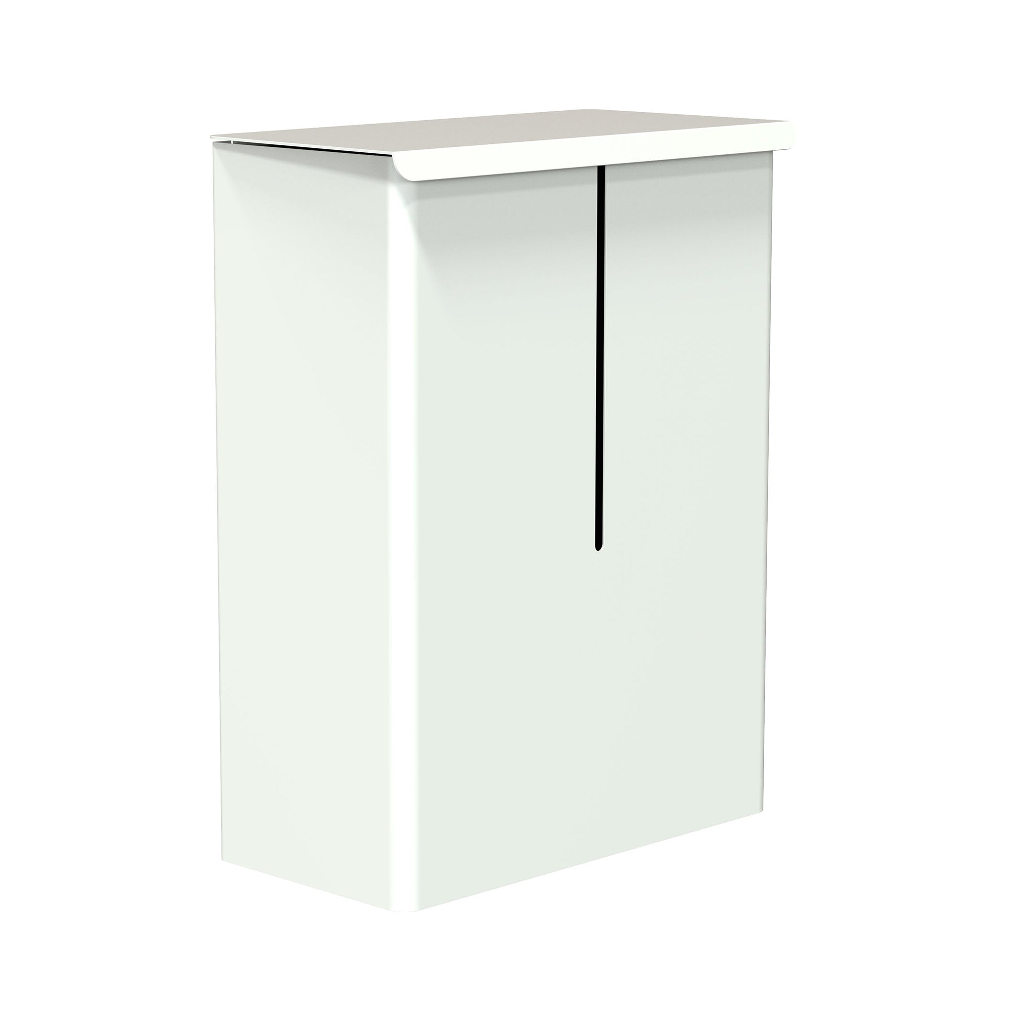 Design Badeimer 1974-2 von Frost Denmark in Weiß matt – geschlossener Wandabfalleimer für Bad oder WC.