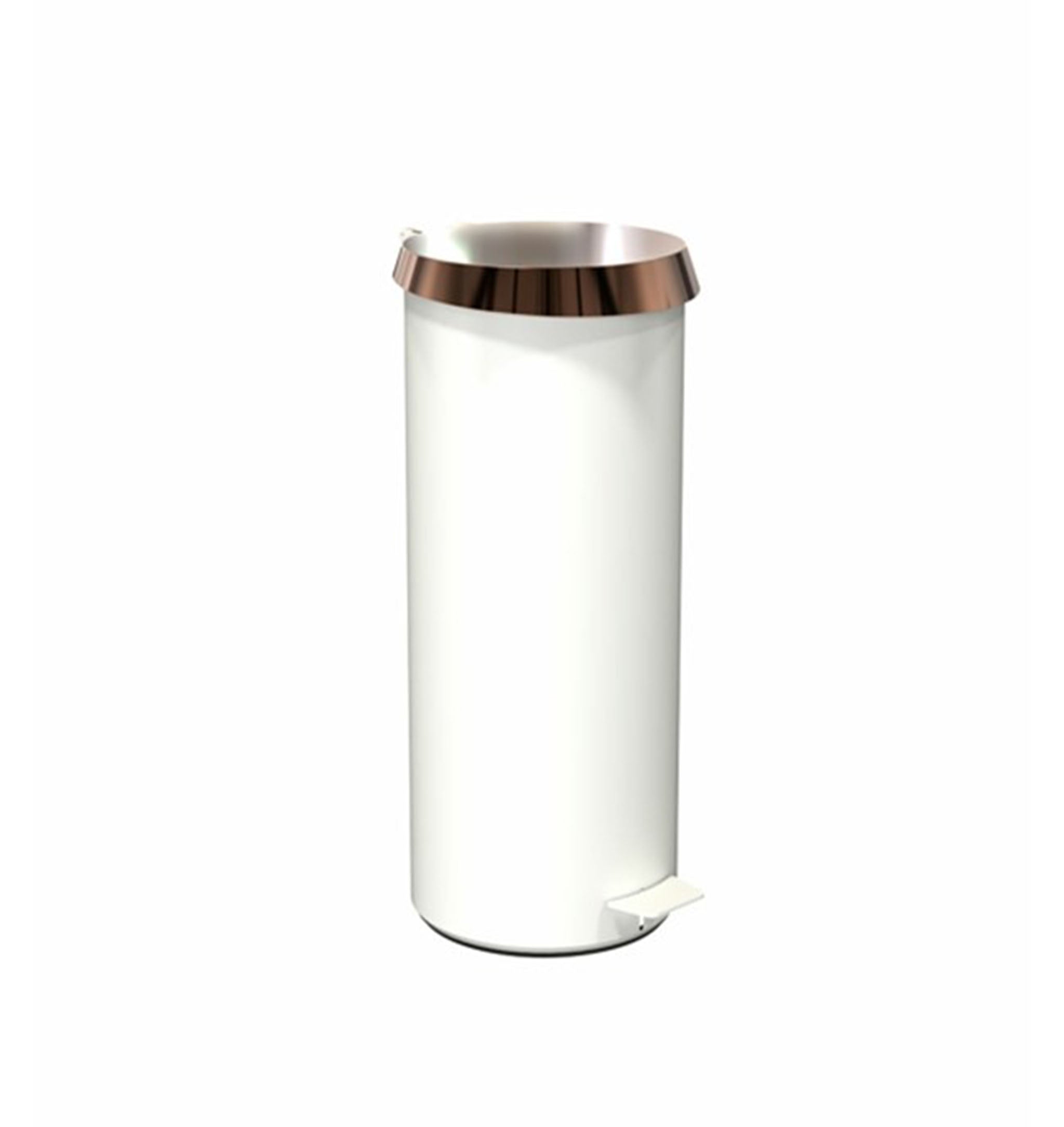 Design-Mülleimer 15 L in Weiß und Kupfer – stilvoller Hingucker mit Softclose-Funktion