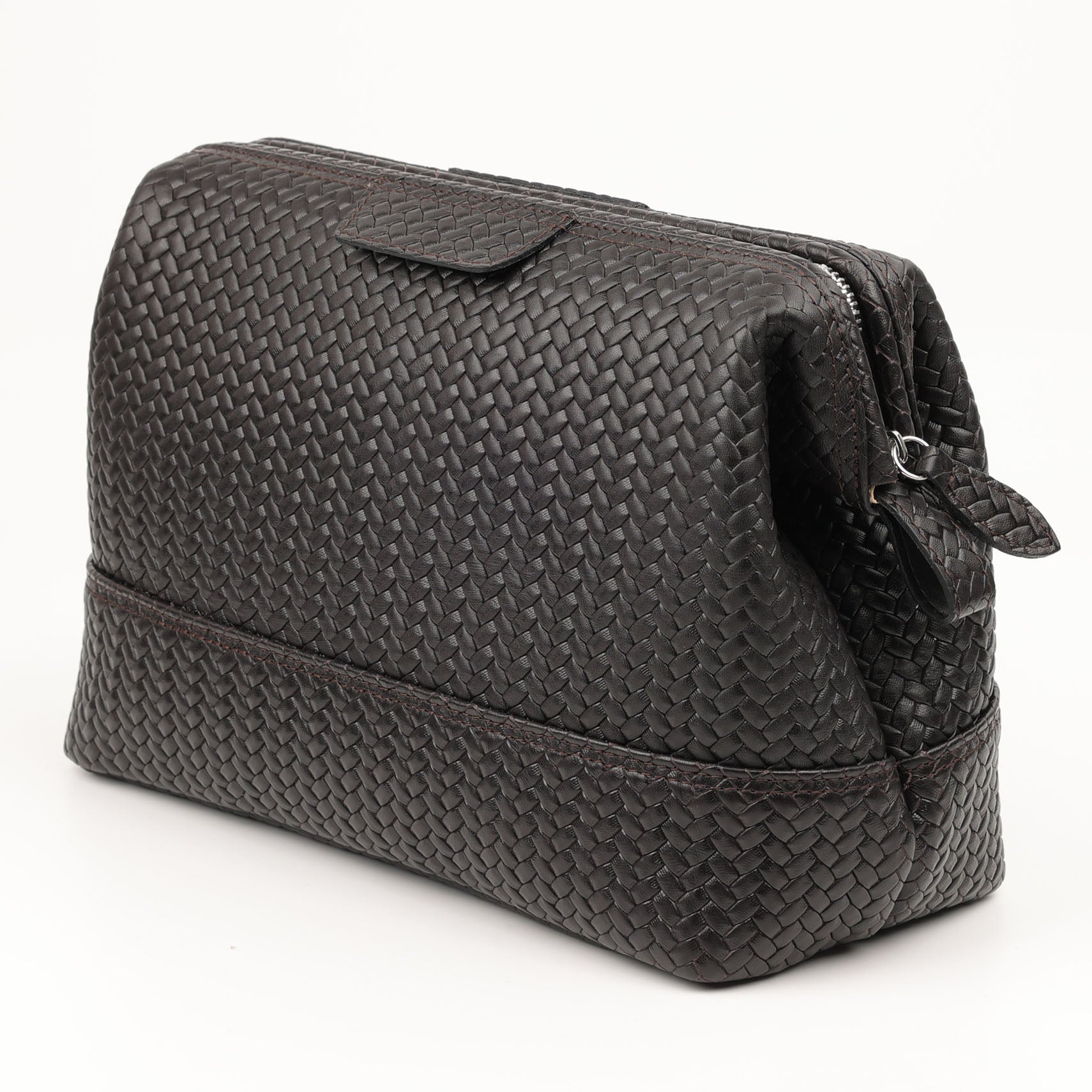 Trousse de toilette Souricière Haute (L) - tressé brun foncé