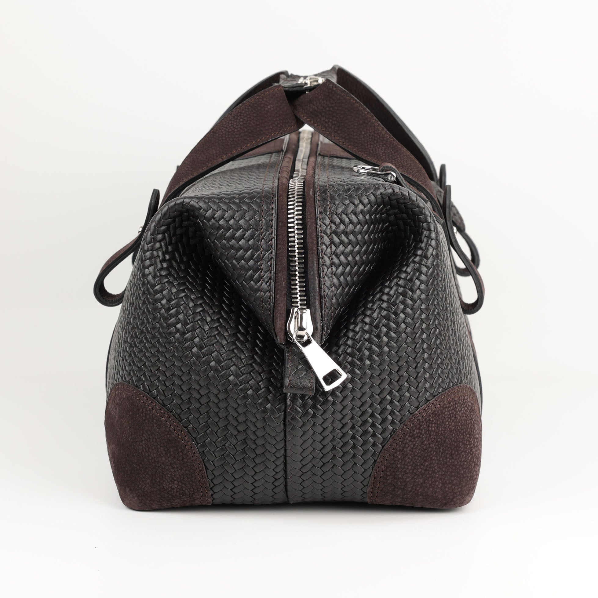 F. Hammann Weekender aus naturbelassenem Kalbsleder – große, elegante Reisetasche in Dunkelbraun mit edlem Innenfutter aus Veloursleder und praktischen Innenfächern.