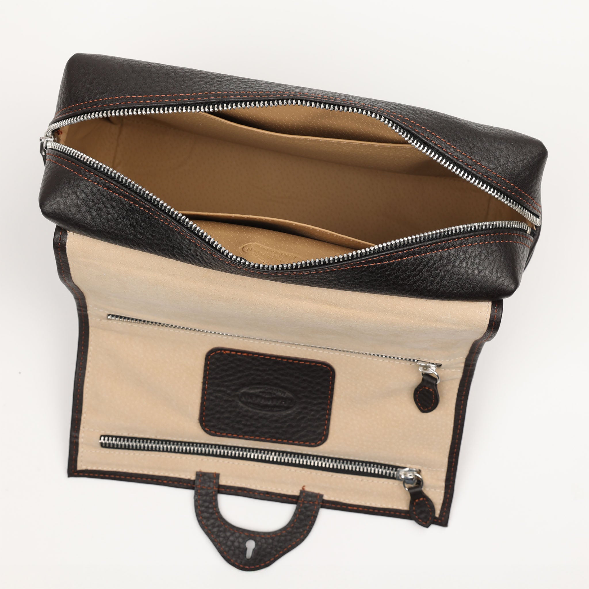 Trousse de toilette roulante - brun foncé