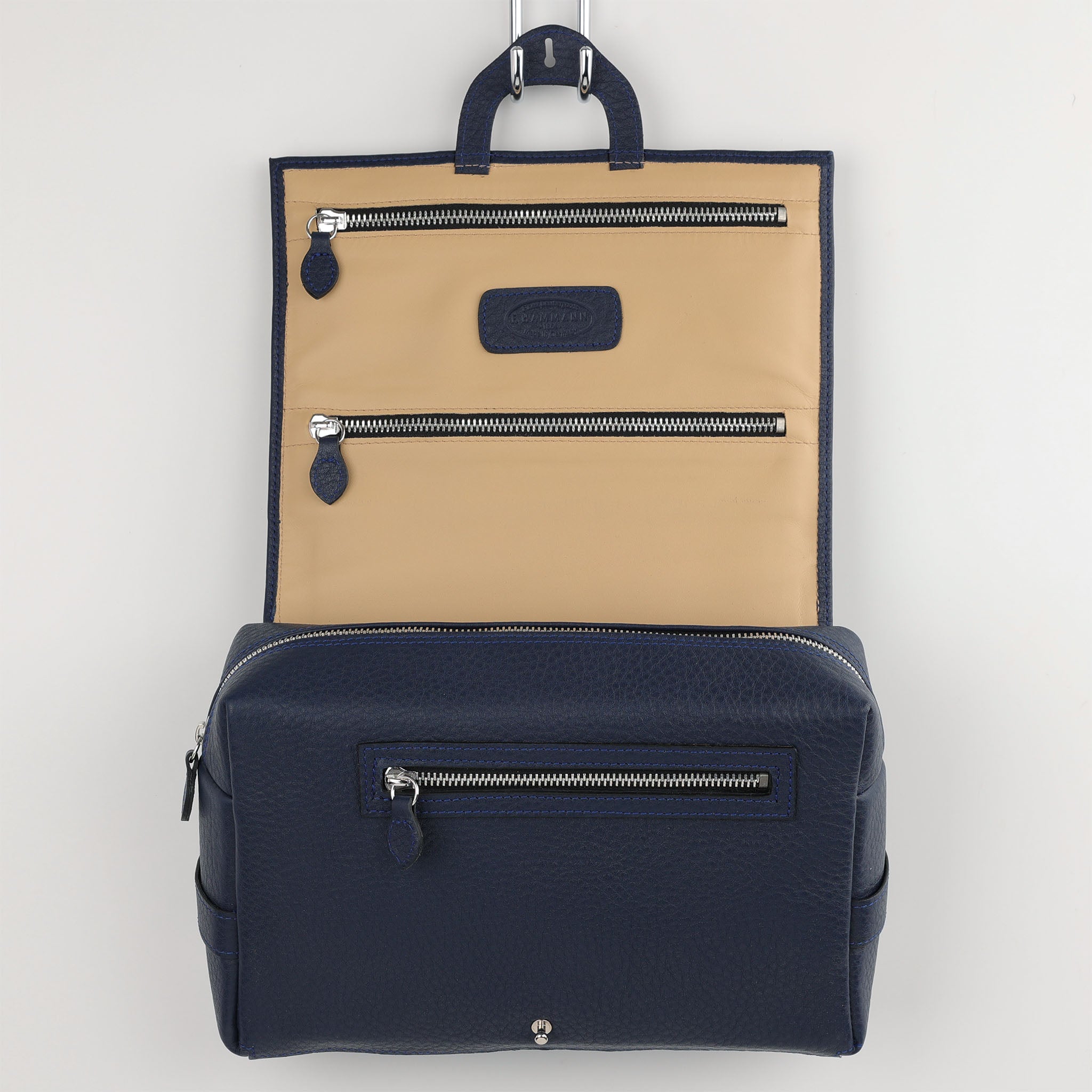 Trousse de toilette en cuir avec enrouleur, XL