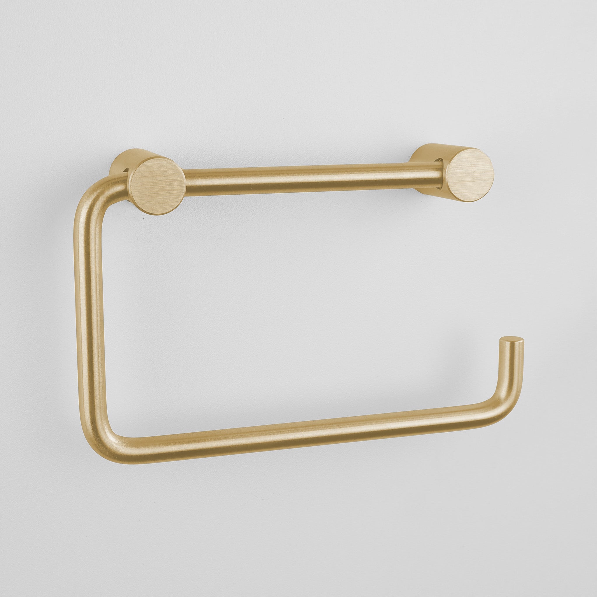 WC-Papierhalter von Vola in gebürstetem Gold – luxuriöses Design ohne Wandplatte, Artikelnummer T12-BP-70