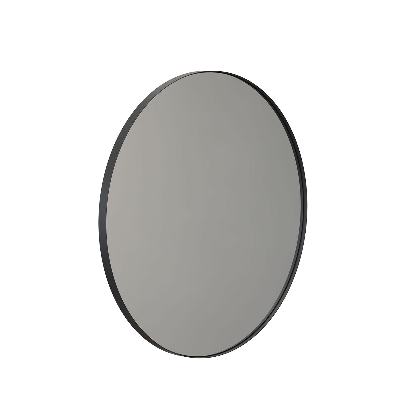 Minimalistischer Spiegel in Schwarz matt mit 80 cm Durchmesser – elegantes Designelement fürs Bad oder den Eingangsbereich.