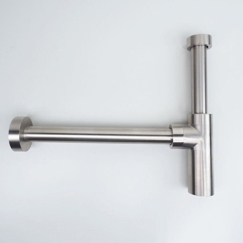 Hochwertiger Flaschensiphon aus gebürstetem Edelstahl – langlebiger Geruchsverschluss im skandinavischen Design.