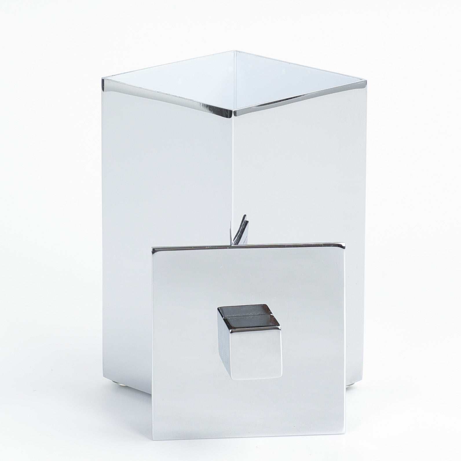 Windisch große Addition Box, Chrom, Quadratisch Groß, Deckel mit Würfelknopf
