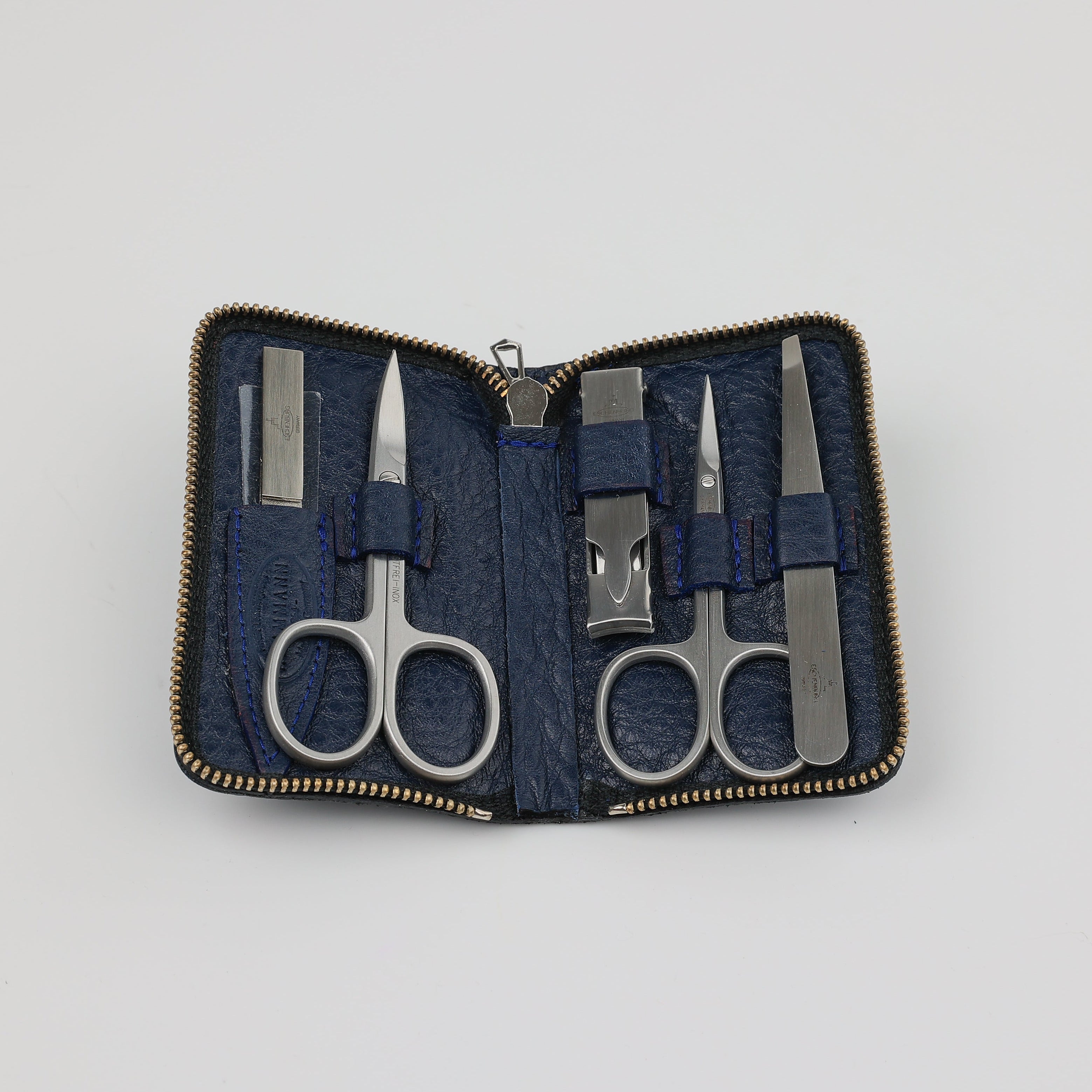 Coffret manucure en cuir Zip M - 5 pièces