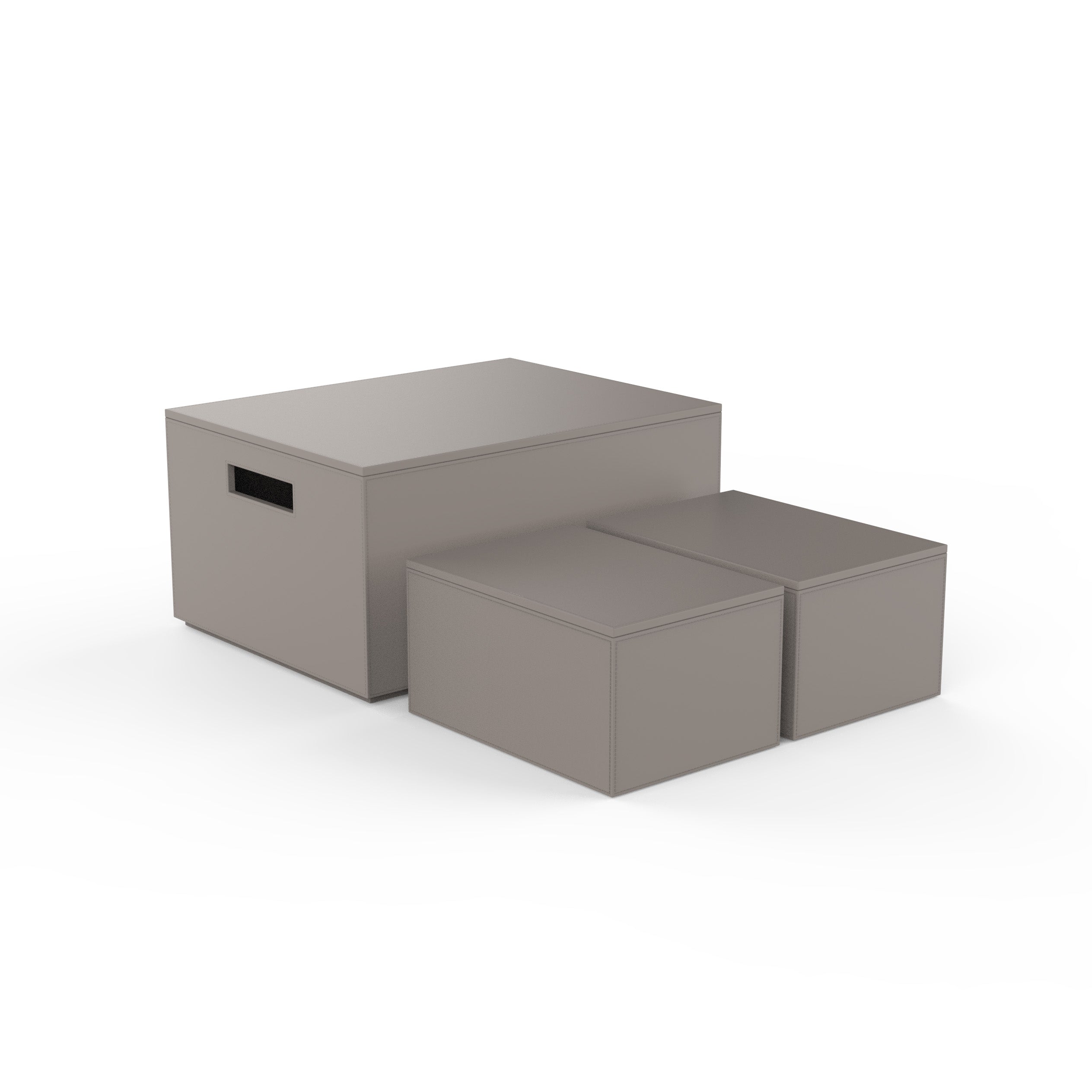 Decor Walther Brownie 3BOX Aufbewahrungsboxen 3er-Set veganes Kunstleder Taupe