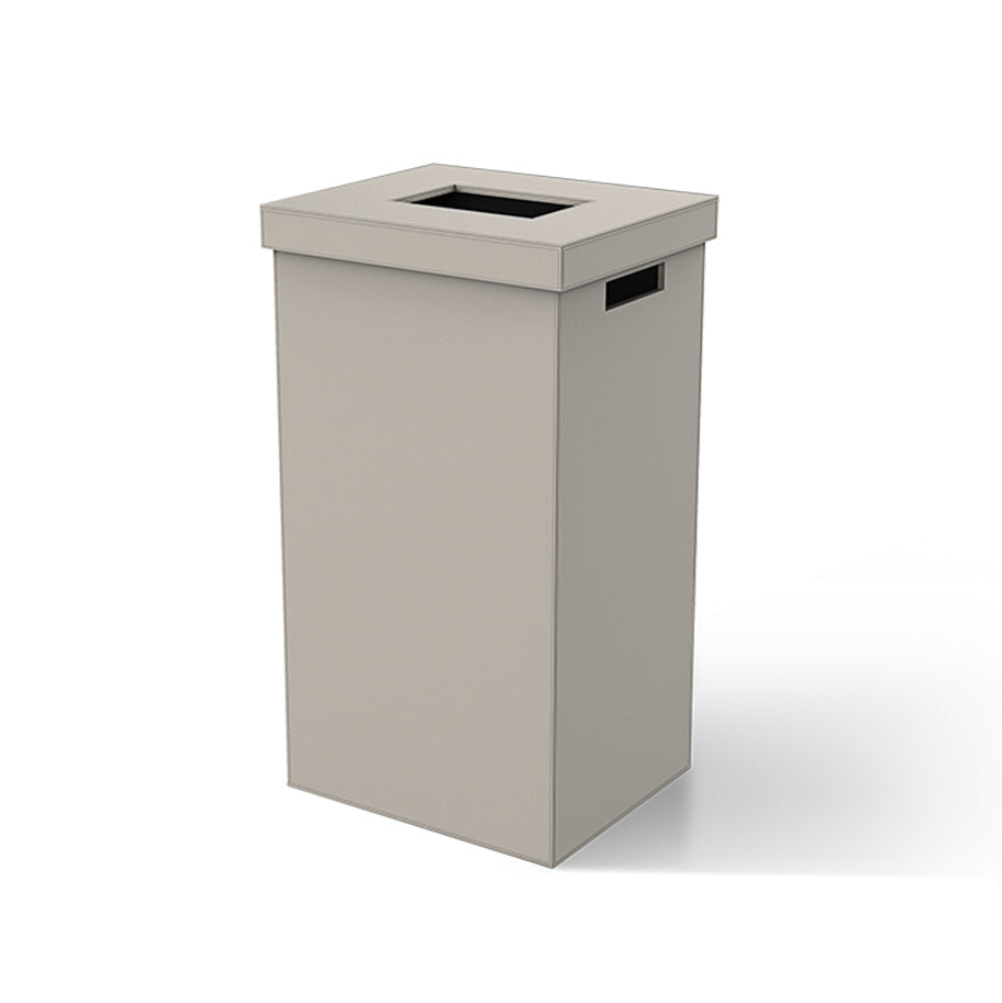 Decor Walther Brownie AWB Wäschebehälter 55 Liter veganes Kunstleder Taupe mit Deckel