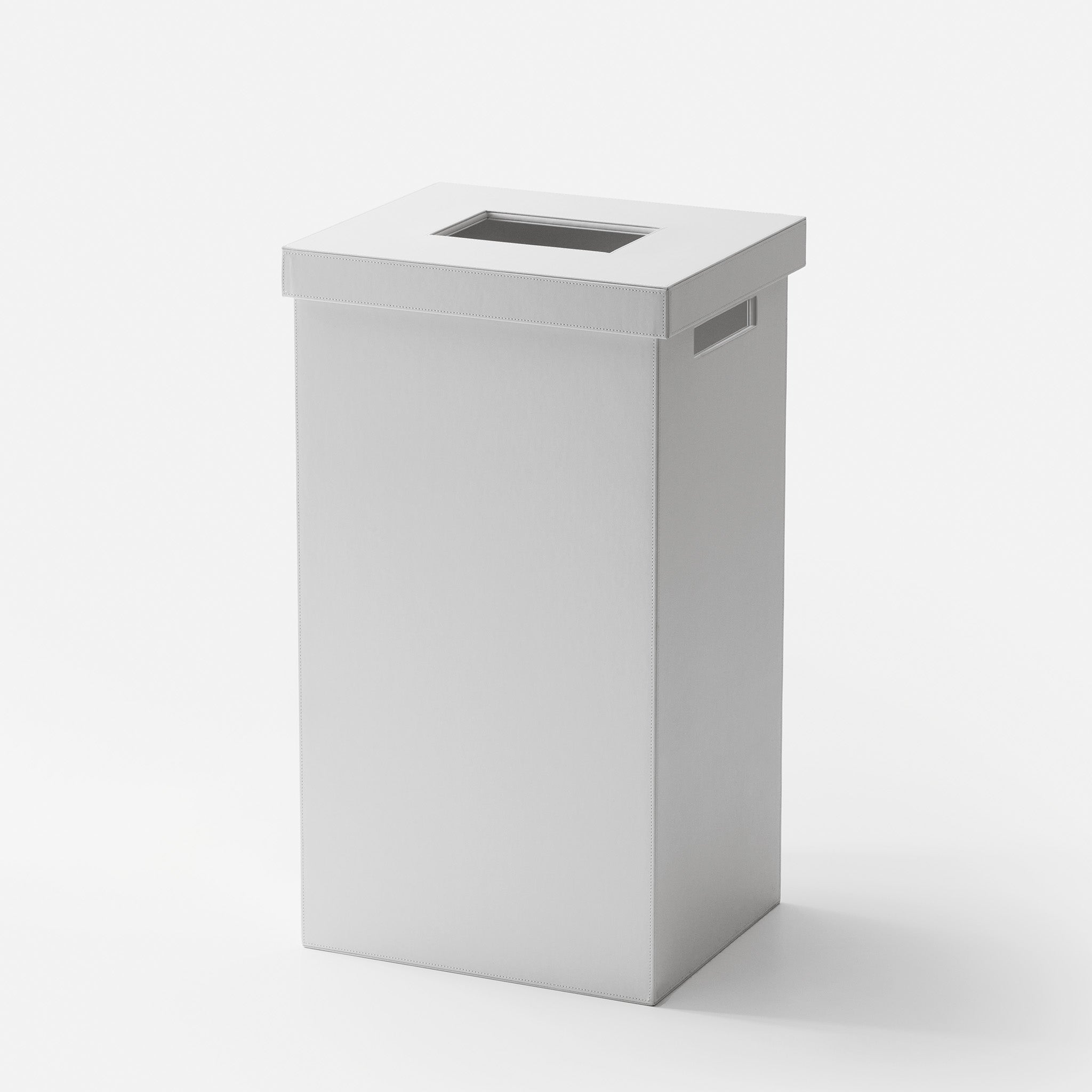 Decor Walther Brownie AWB Wäschebehälter 55 Liter veganes Kunstleder Weiß mit Deckel