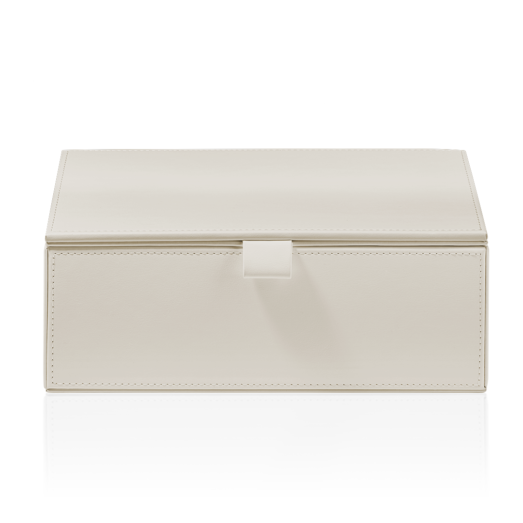 Decor Walther Brownie BMD2 Utensilienbox mit Deckel veganes Kunstleder Sandbeige wasserfest