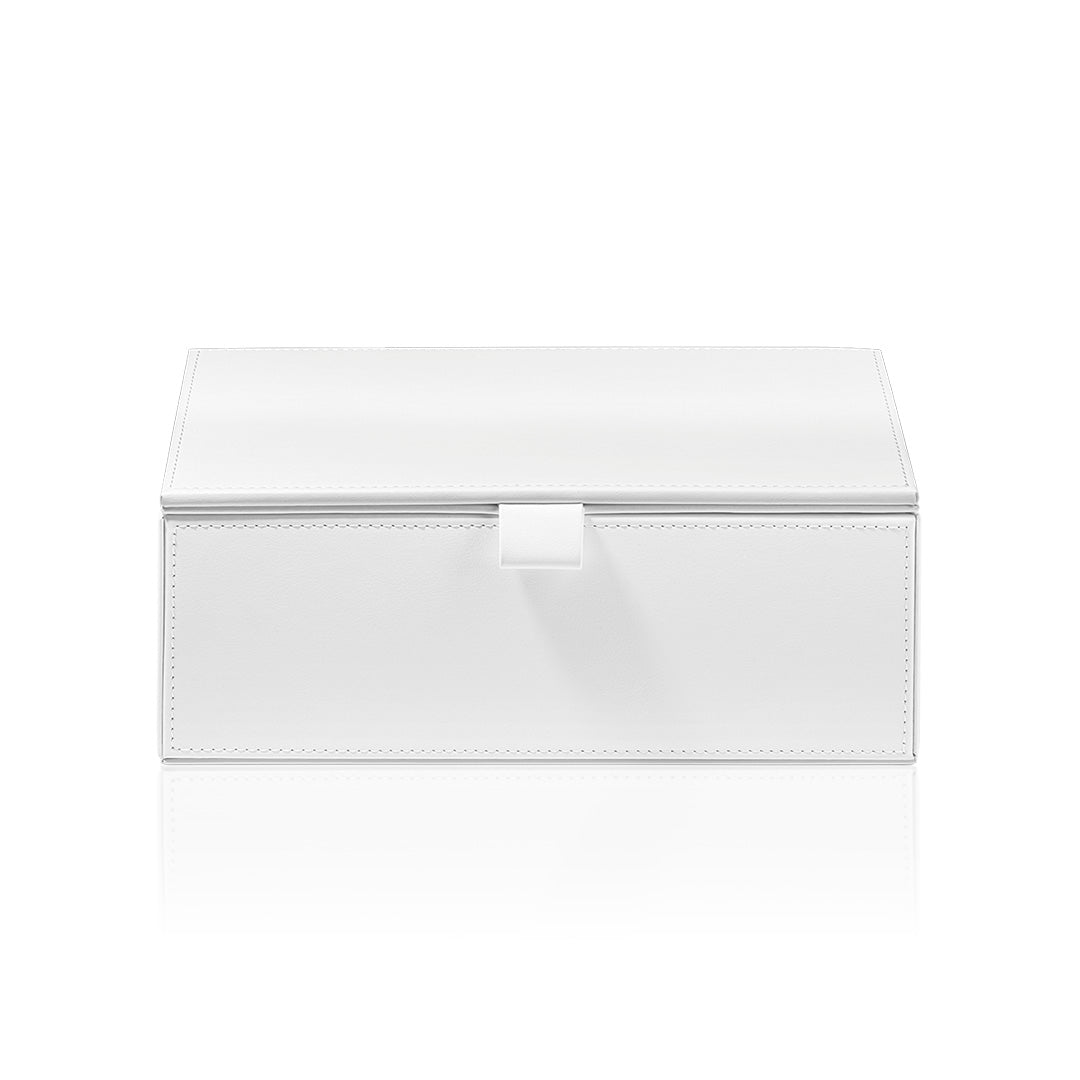 Decor Walther Brownie BMD2 Utensilienbox mit Deckel veganes Kunstleder Weiß wasserfest