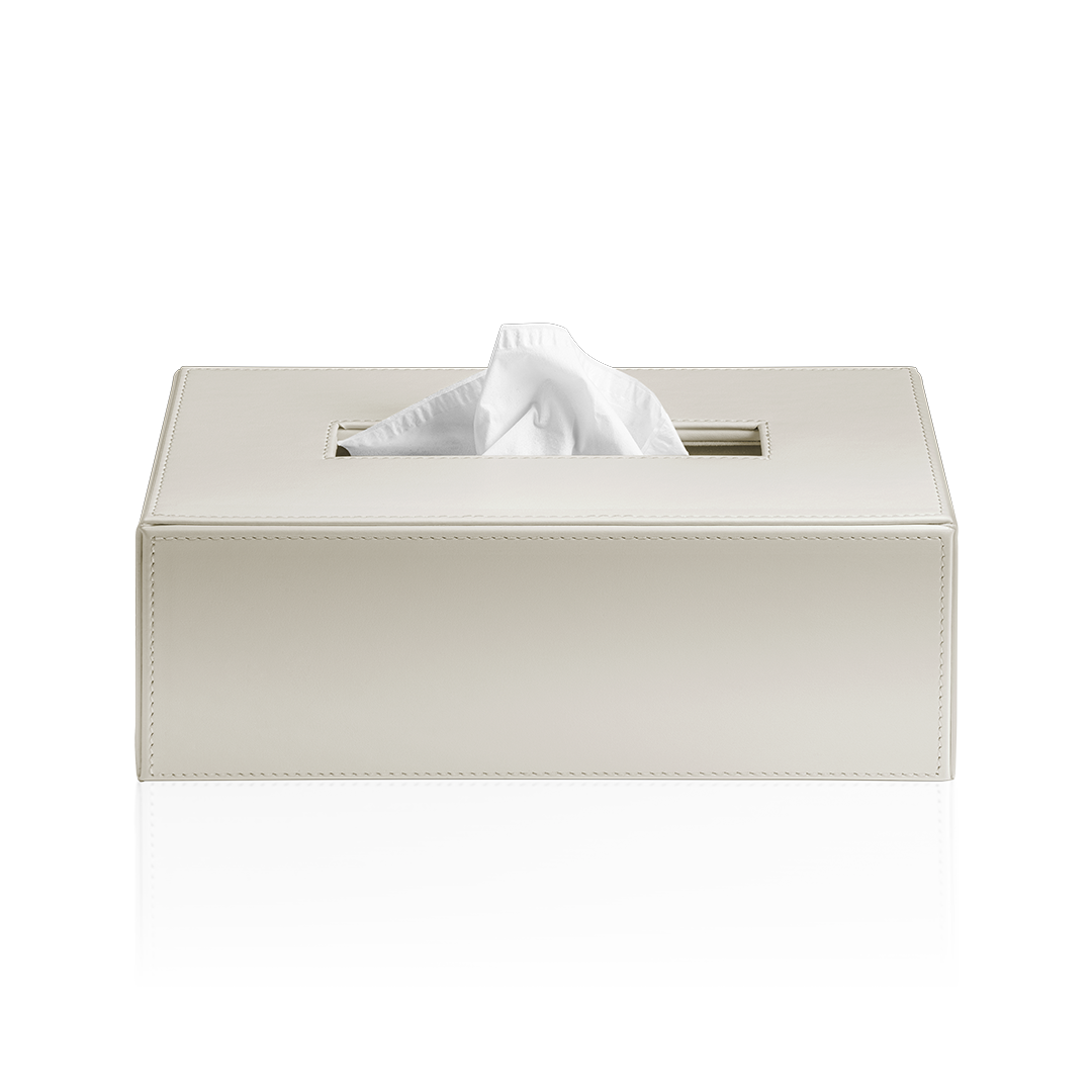 Decor Walther Brownie KB 40 Tissuebox rechteckig veganes Kunstleder Sandbeige Lederoptik