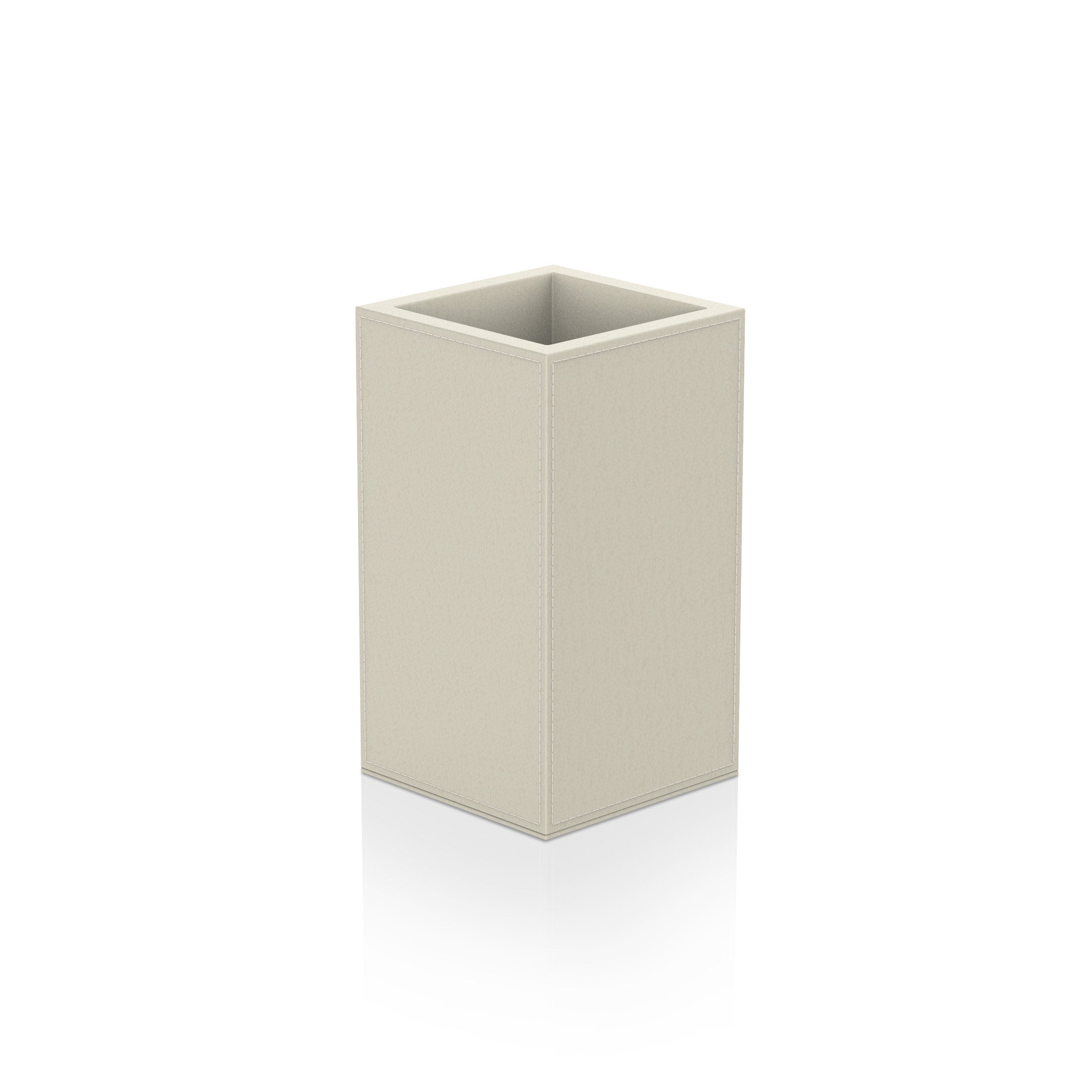 Decor Walther Brownie KOE Utensilienbecher schlank veganes Kunstleder Sandbeige Lederoptik