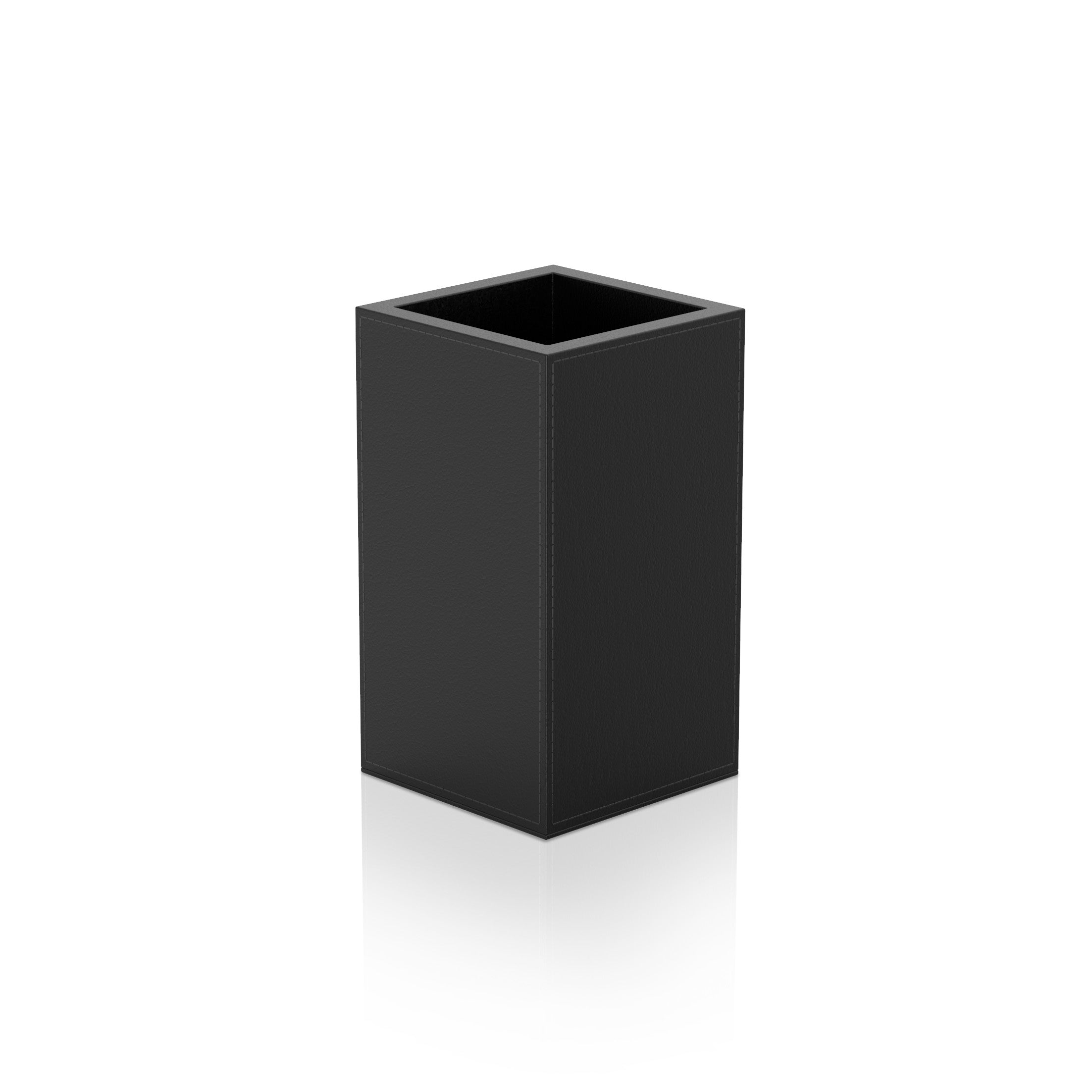 Decor Walther Brownie KOE Utensilienbecher schlank veganes Kunstleder Schwarz Lederoptik