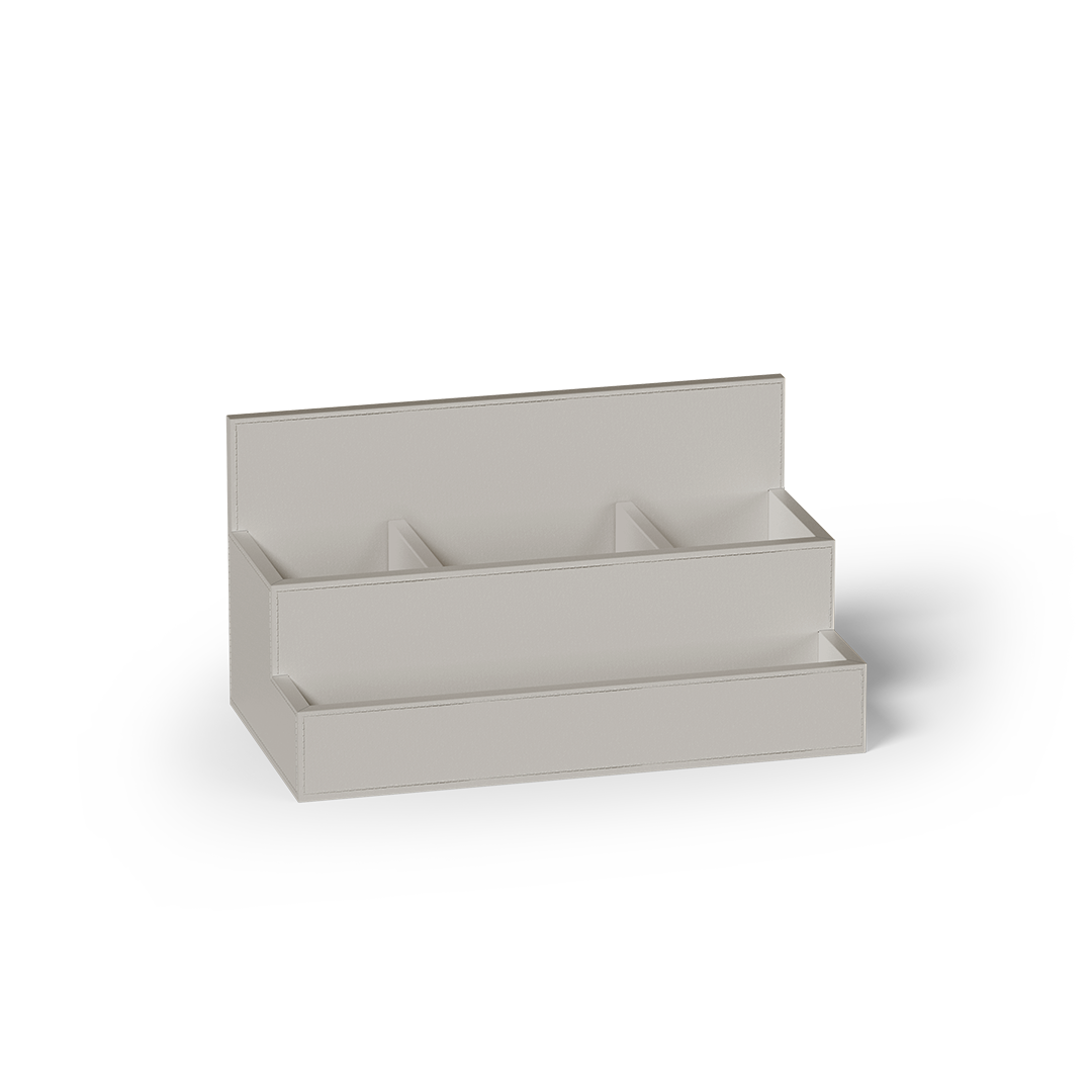 Decor Walther Brownie STORAGE Organizer veganes Kunstleder Taupe mit verstellbaren Teilern