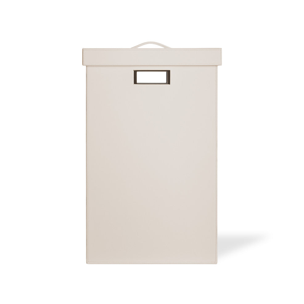 Decor Walther Brownie WB Wäschebehälter quadratisch veganes Kunstleder Sandbeige Griffe