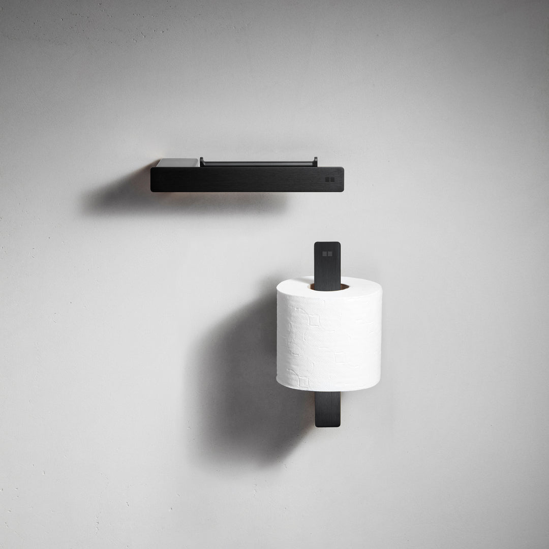 Unidrain Reframe toilet paper holder - brushed black