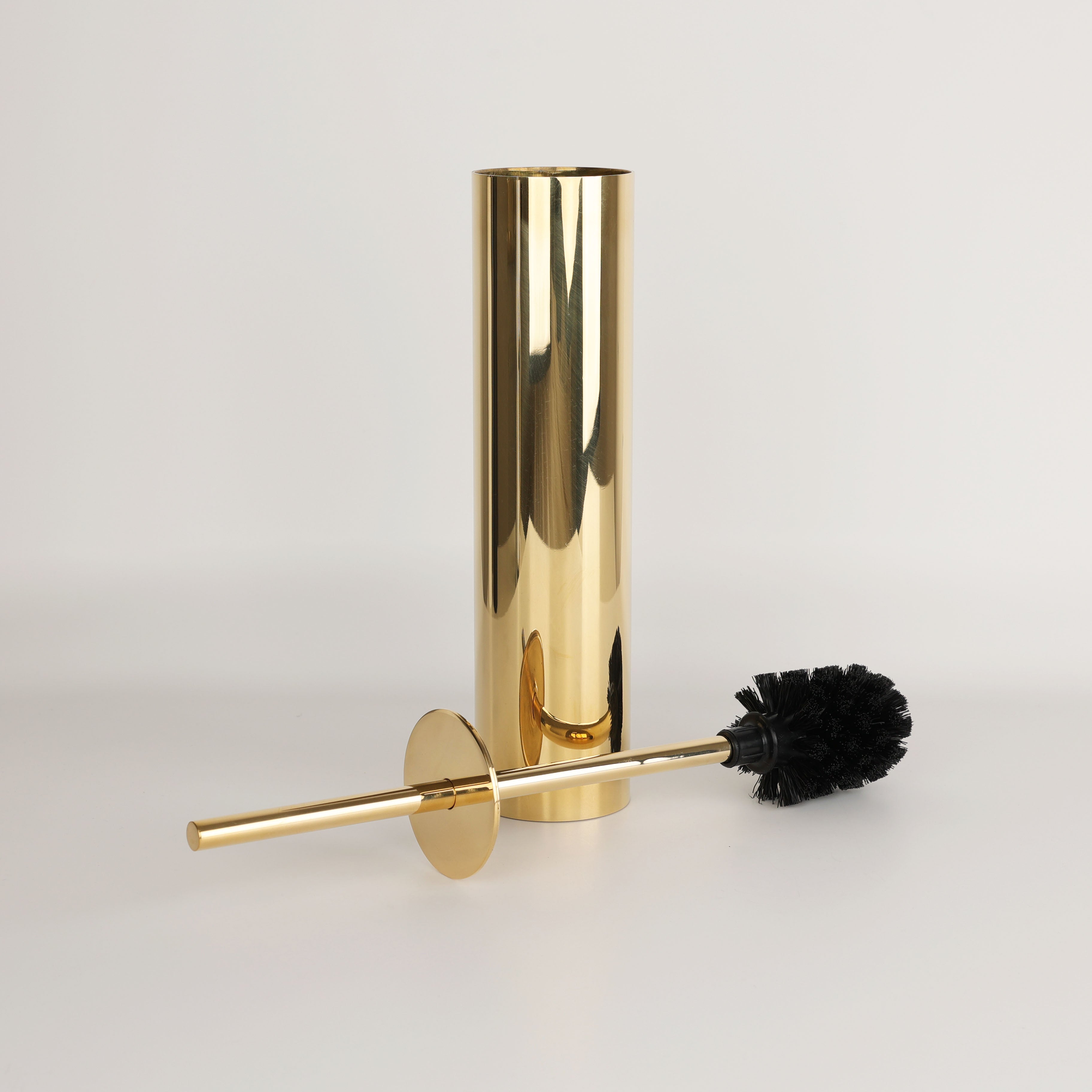 Toilet brush DEEP - natural brass