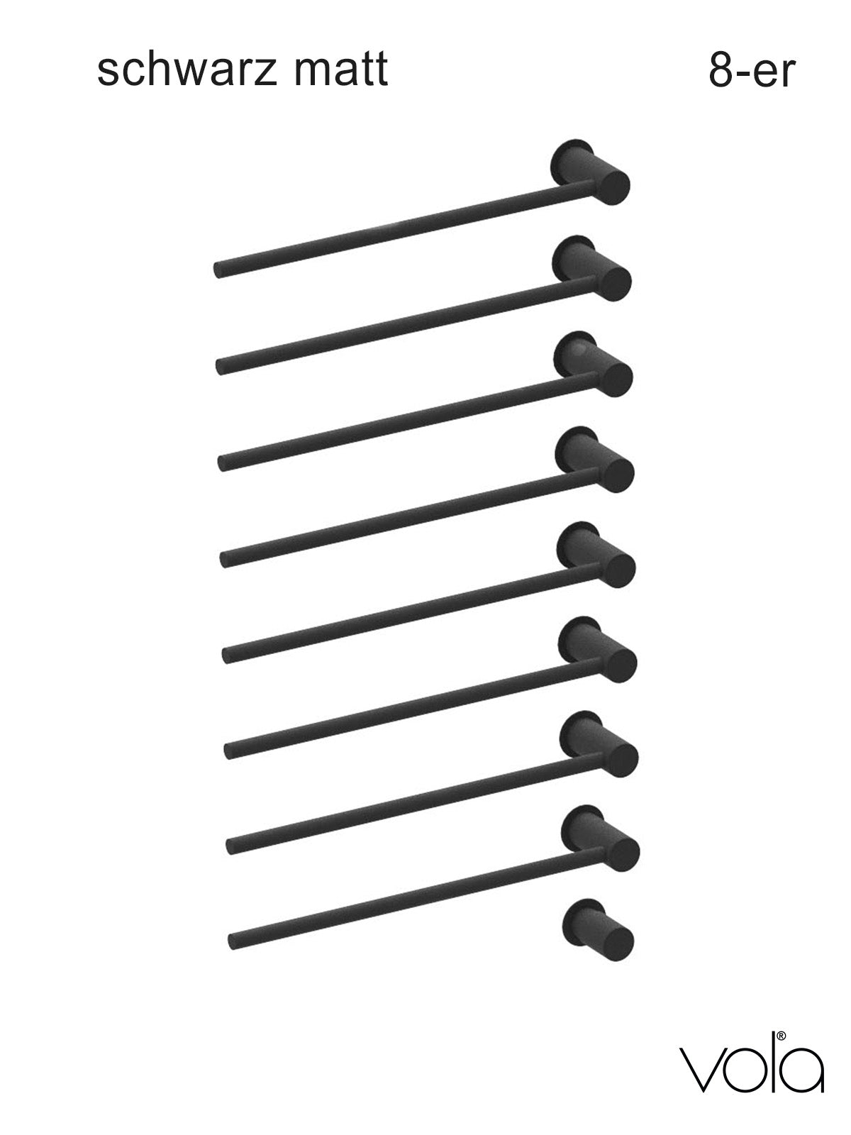 Vola Handtuchwärmekörper T39EL/8-27 schwarz