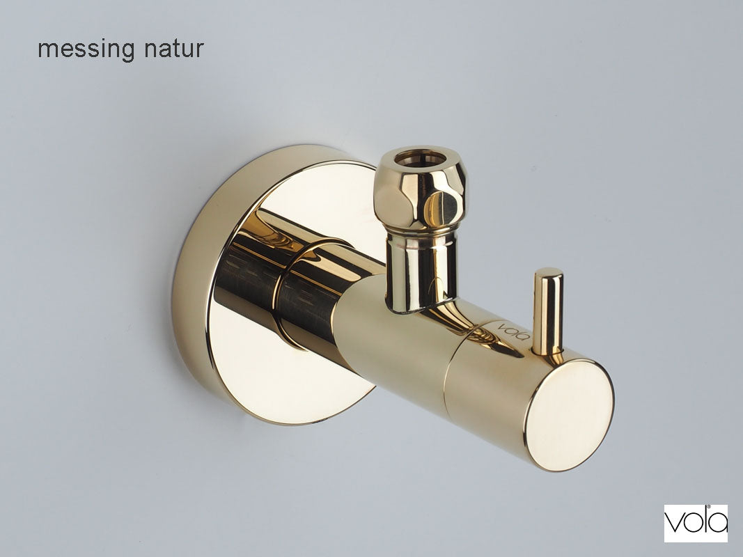 Angle valve VOLA S10 19 natural brass