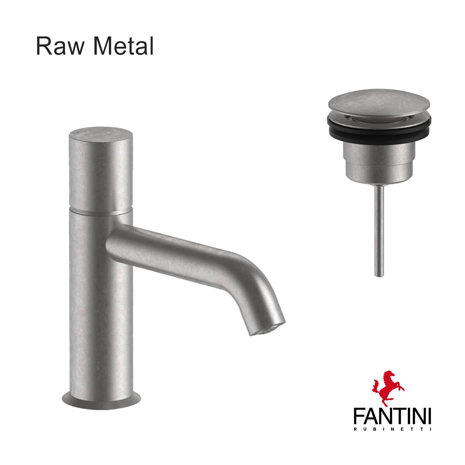 Waschtischmischer Fantini Nostromo 50 Q8 E903F Raw Metal PVD