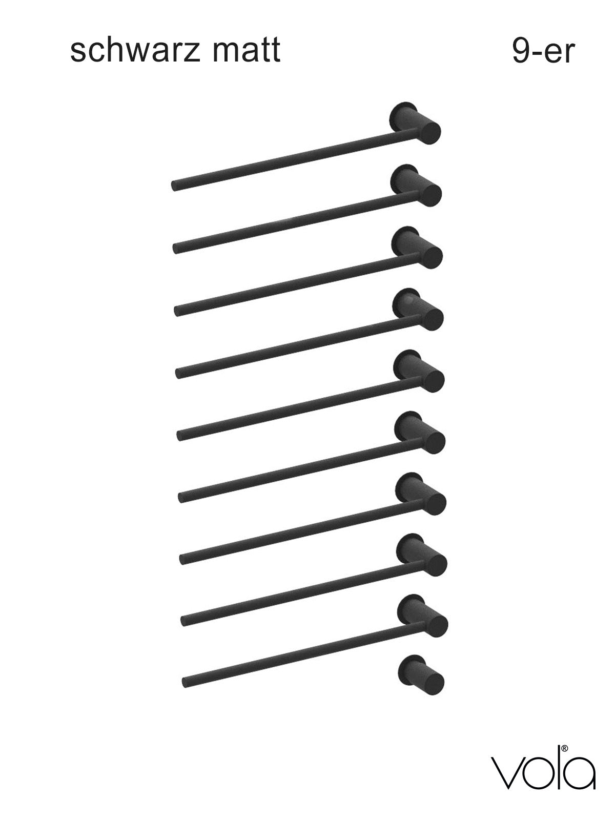 Vola Handtuchwärmekörper T39EL/9-27 schwarz 