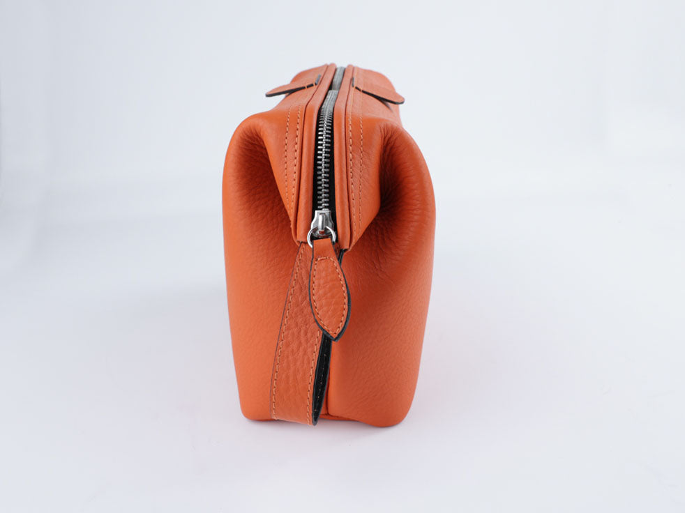 Kulturtasche mit Bügel - L - hoch - orange