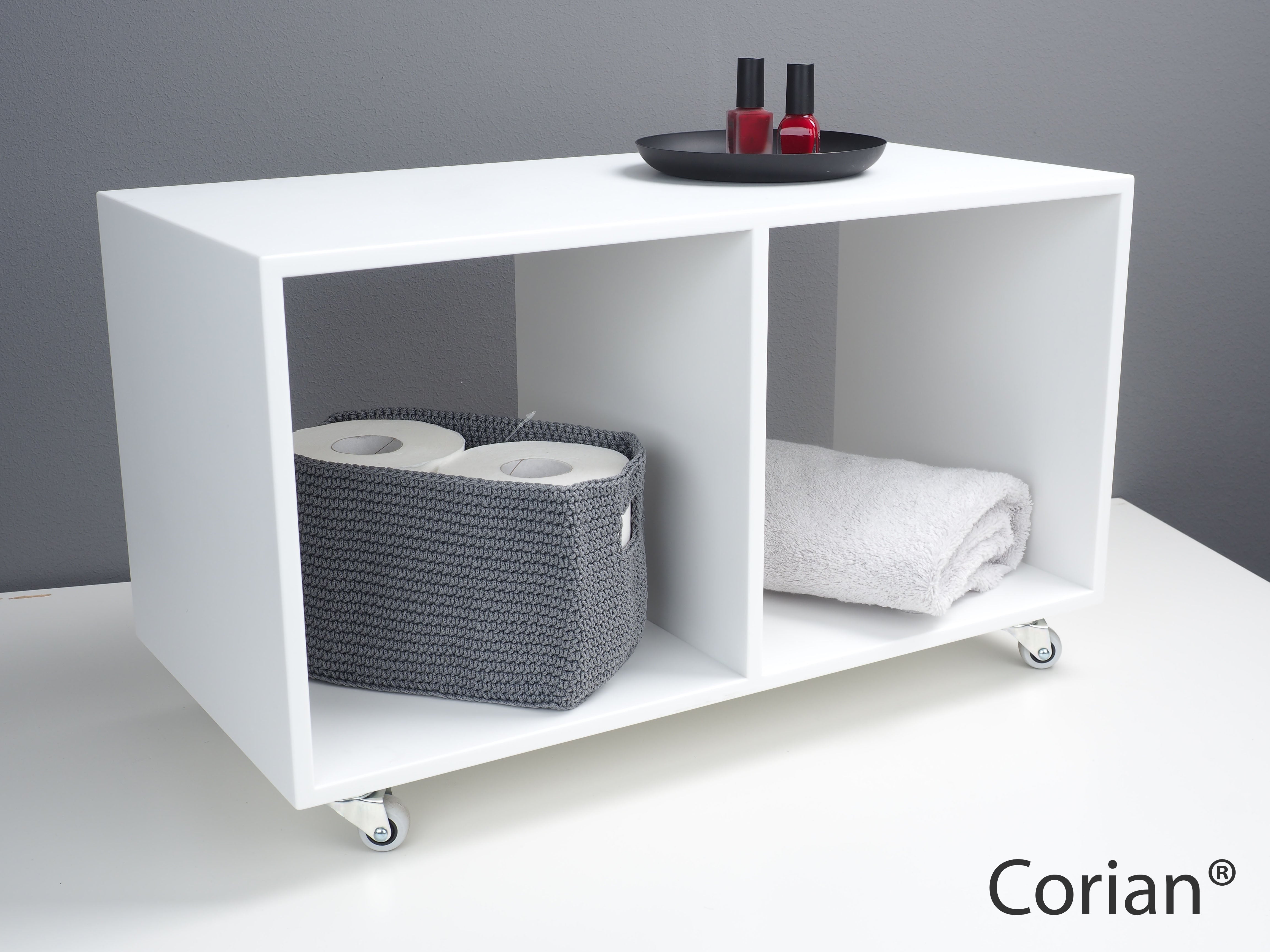  Corian® Rollcontainer DFB-Design N4 weiß